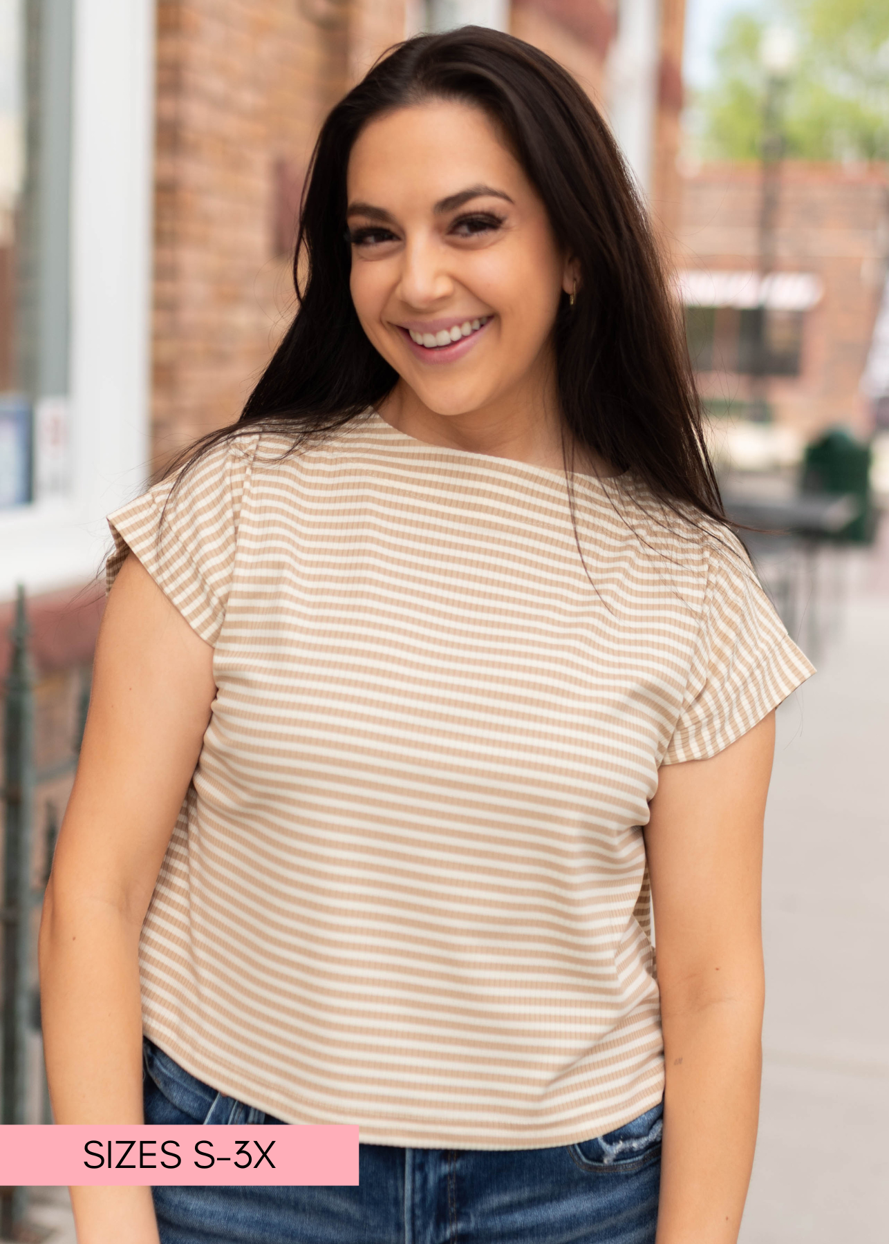 Piper Cream Striped top