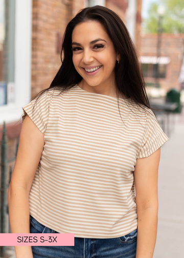 Piper Cream Striped top