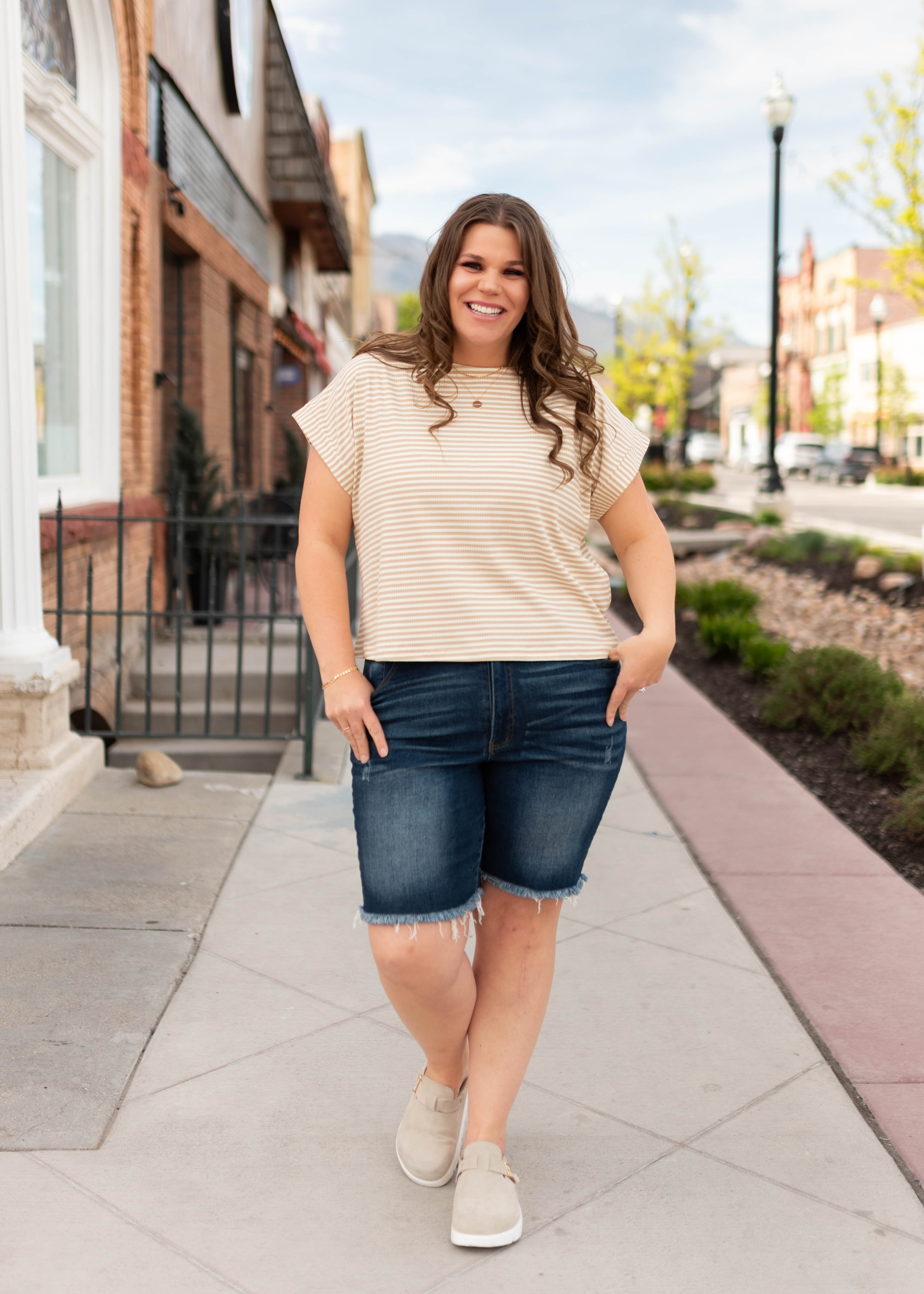 Piper Cream Striped top