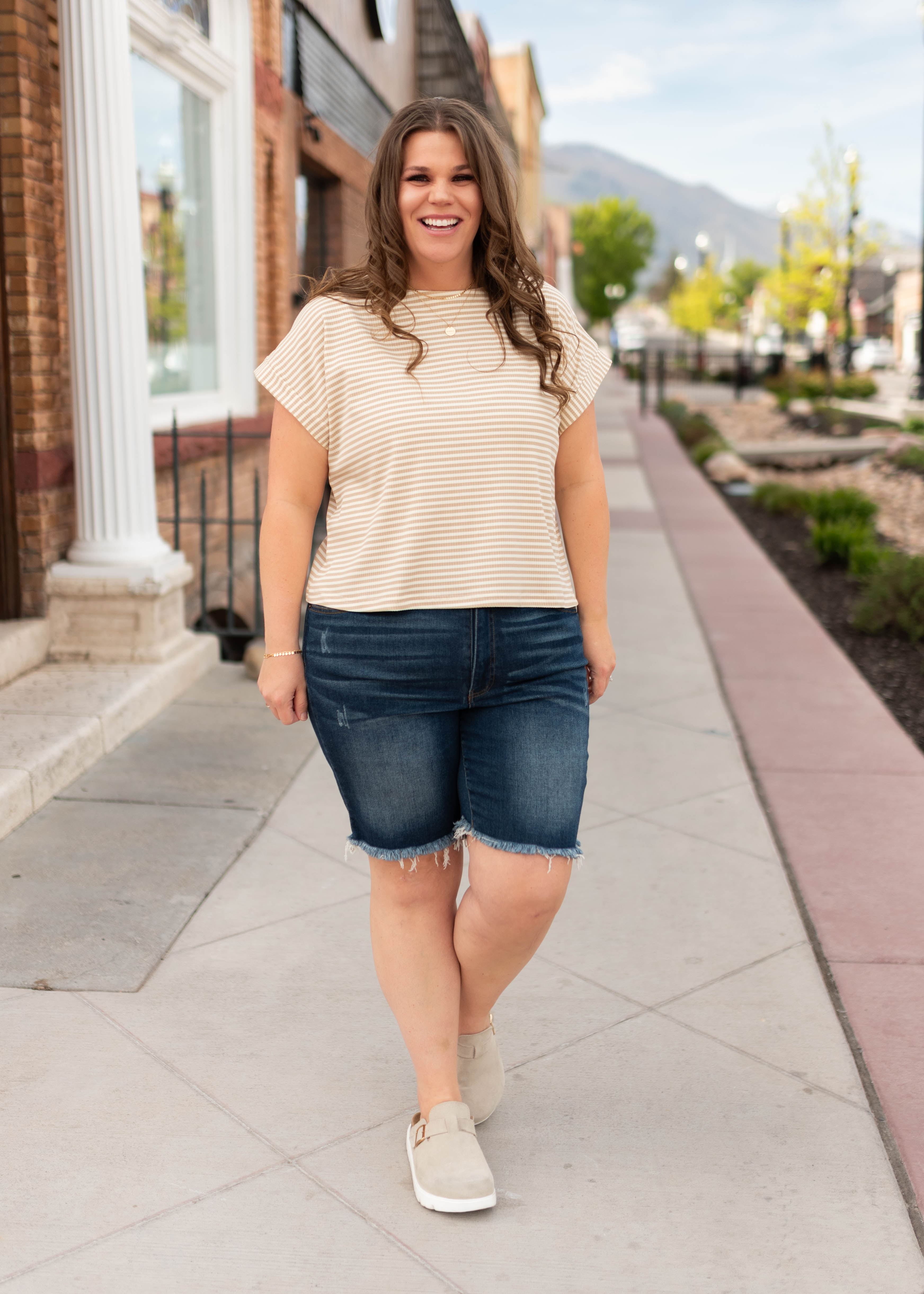 Piper Cream Striped top