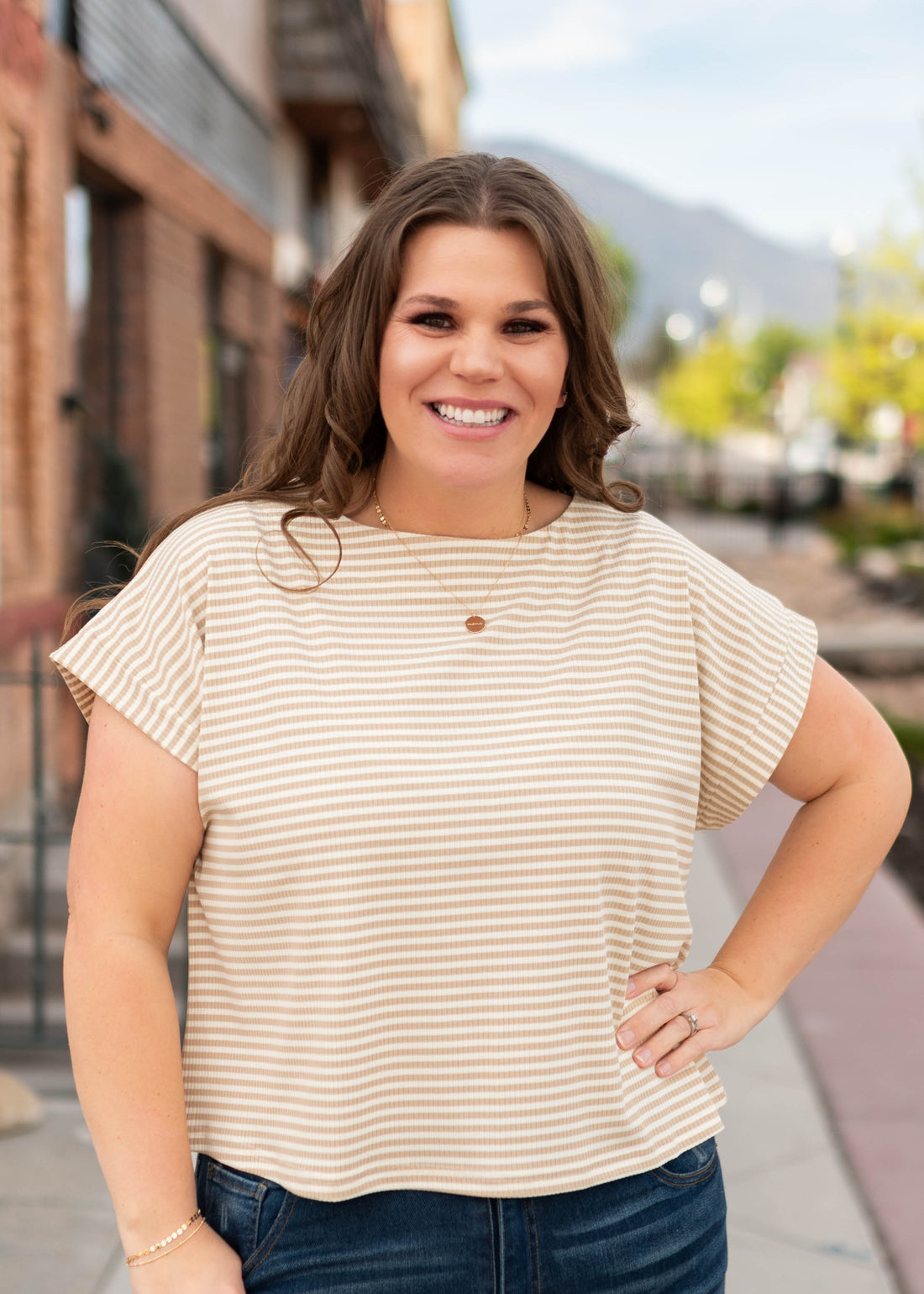 Piper Cream Striped top