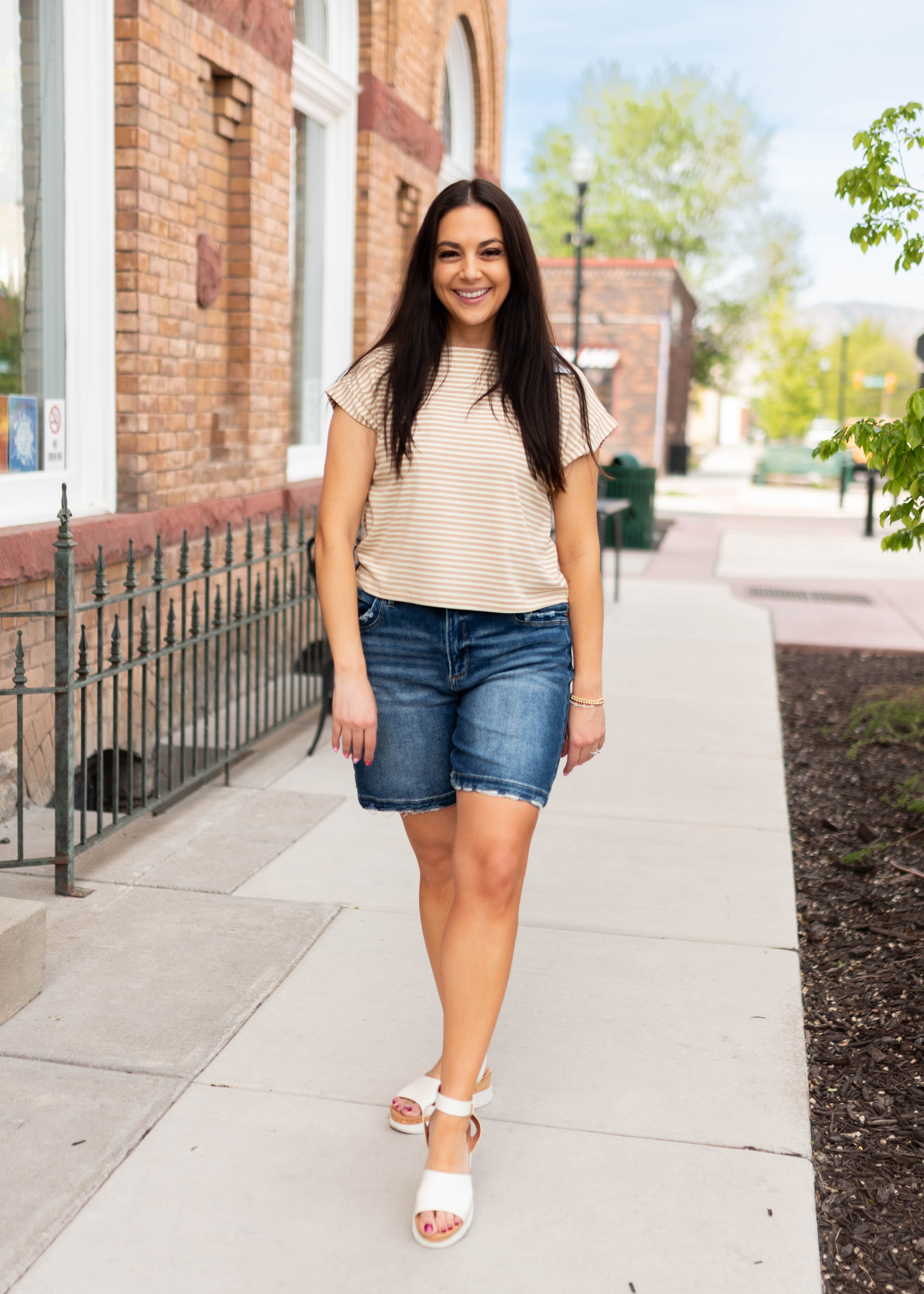 Piper Cream Striped top
