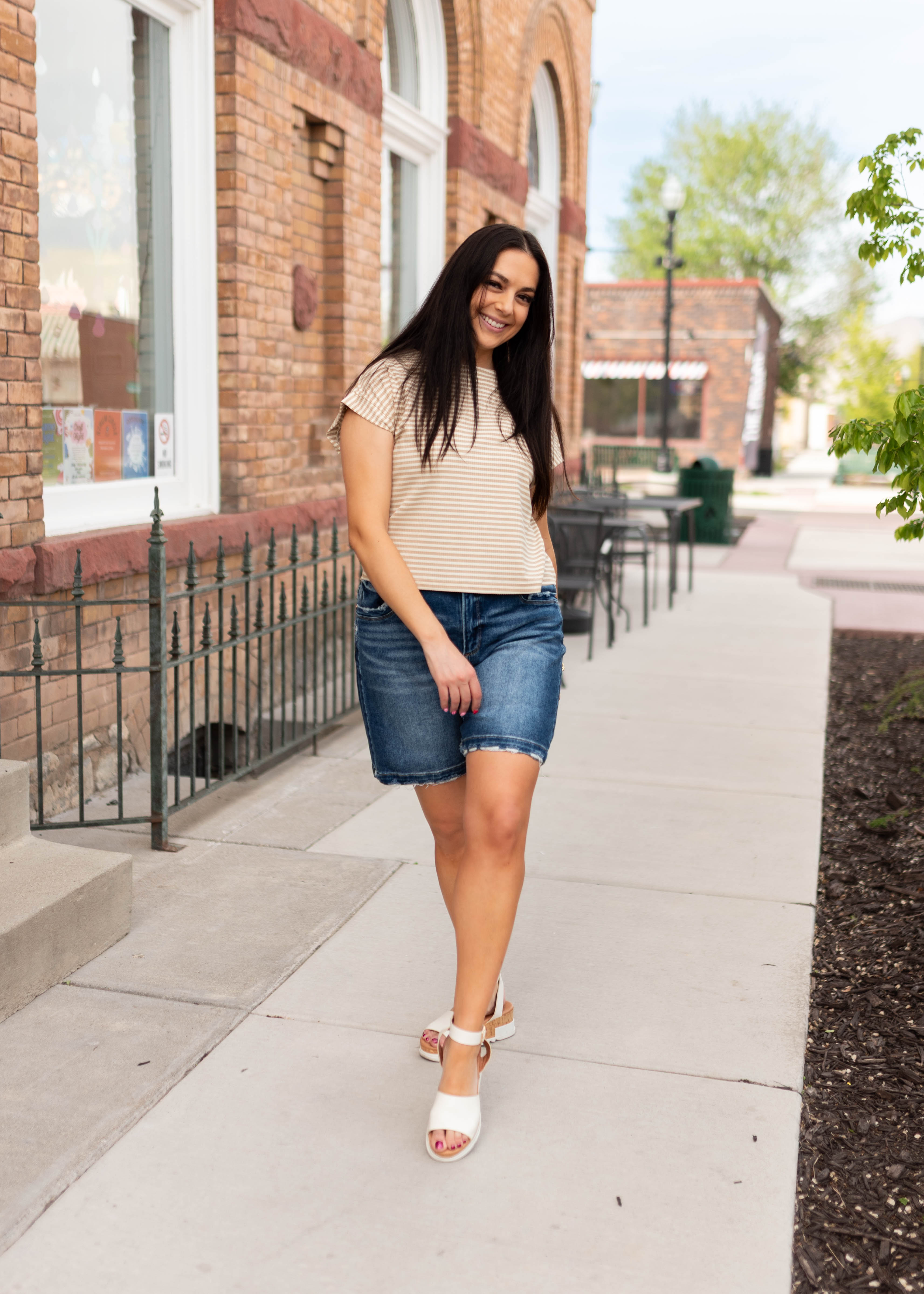 Piper Cream Striped top