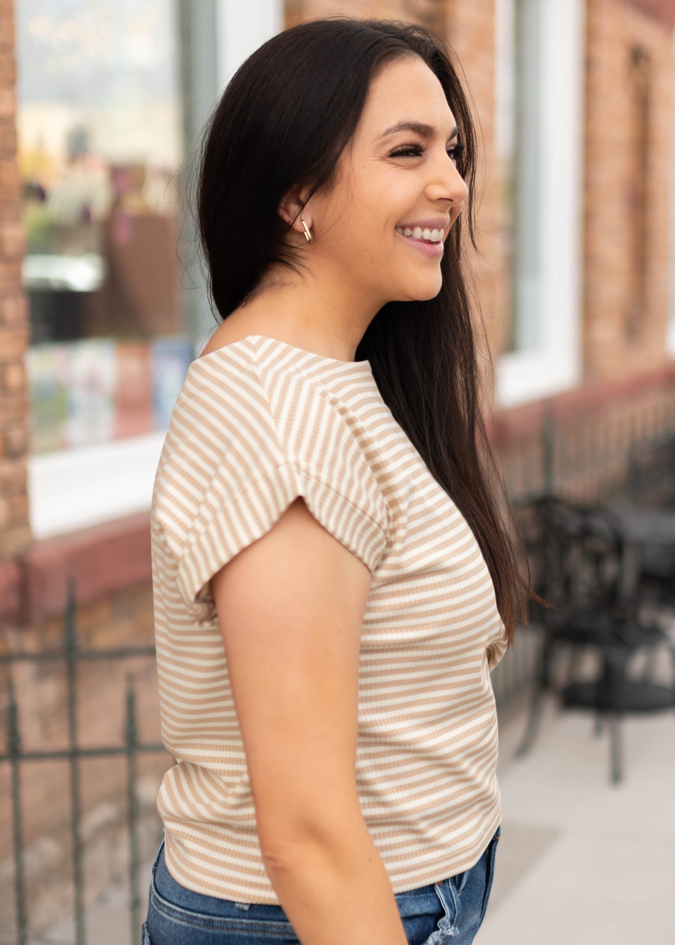 Piper Cream Striped top