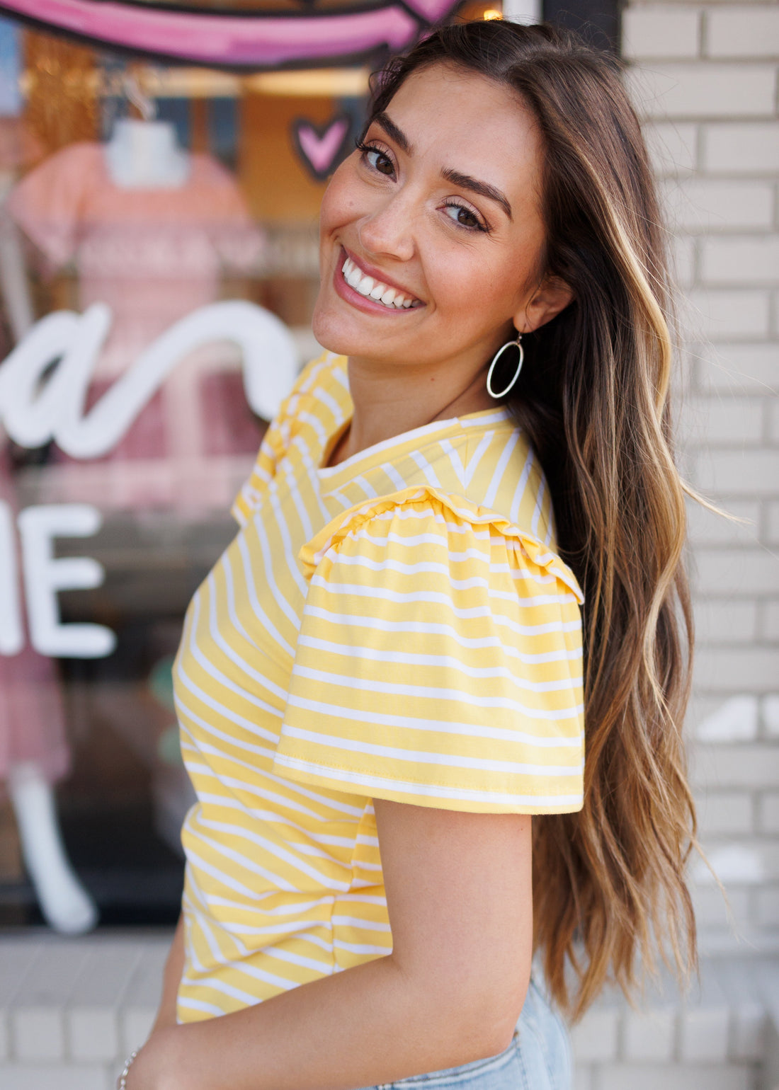 Presley Yellow Striped Top