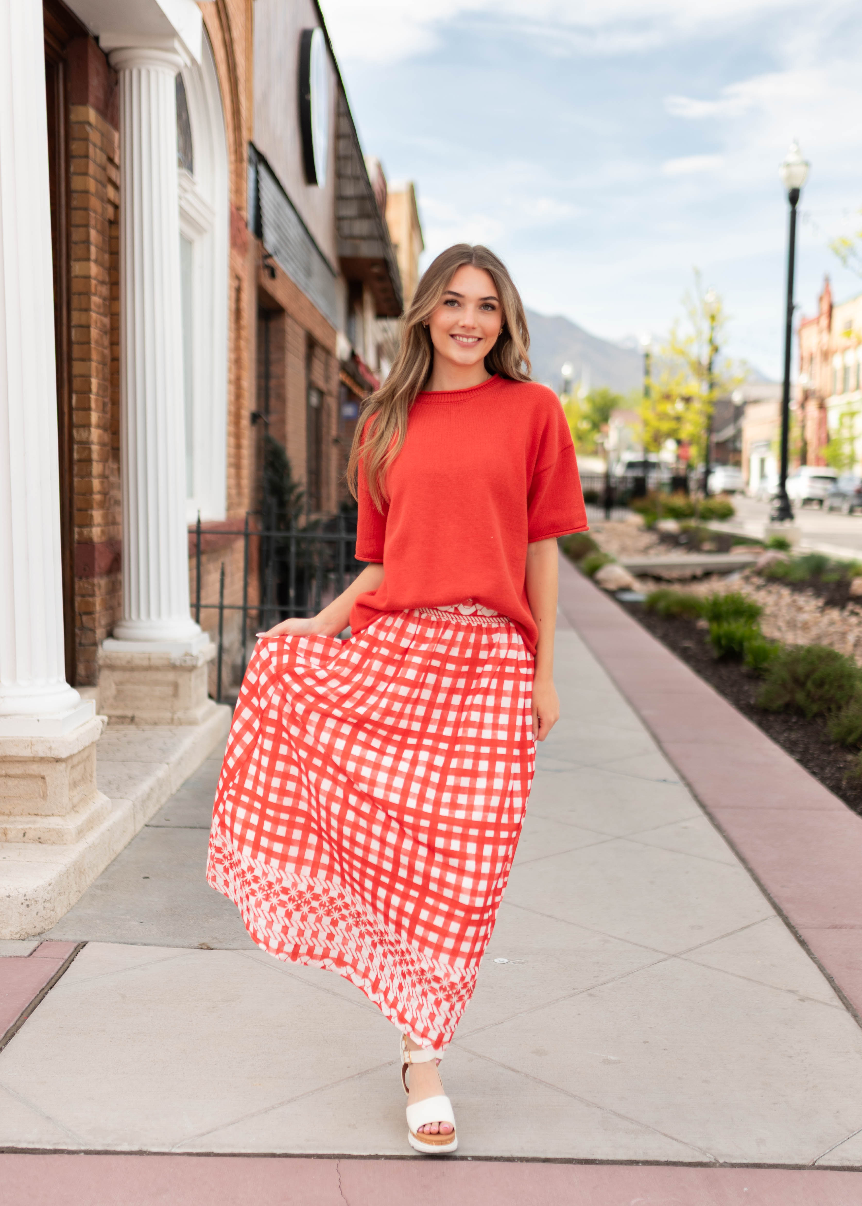 Romona Red Knit Sweater