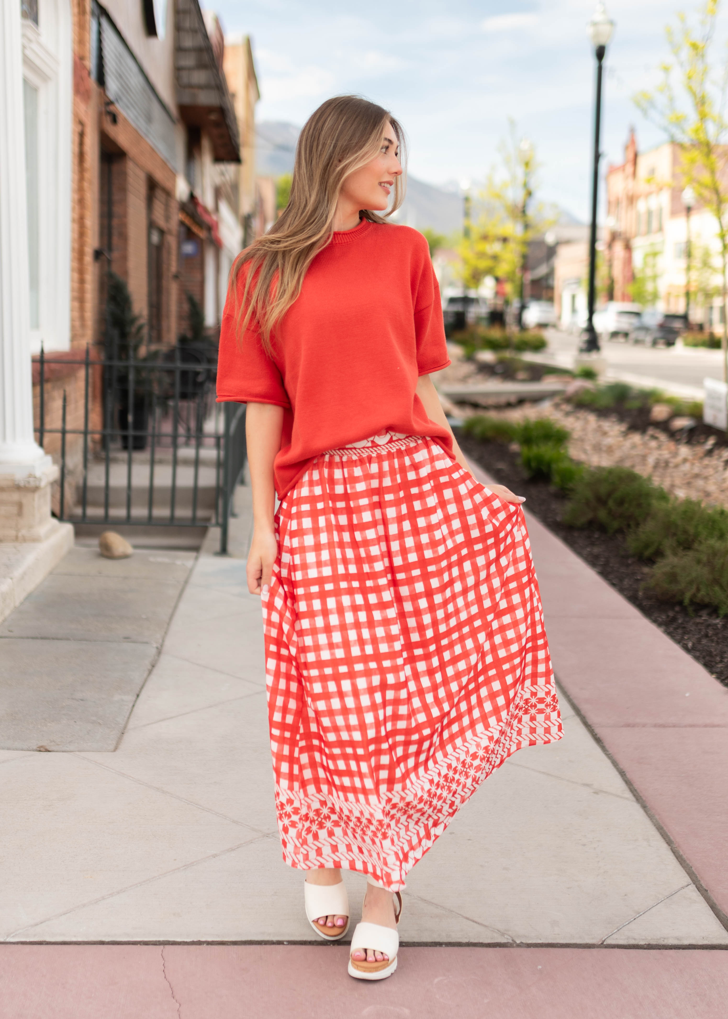 Romona Red Knit Sweater