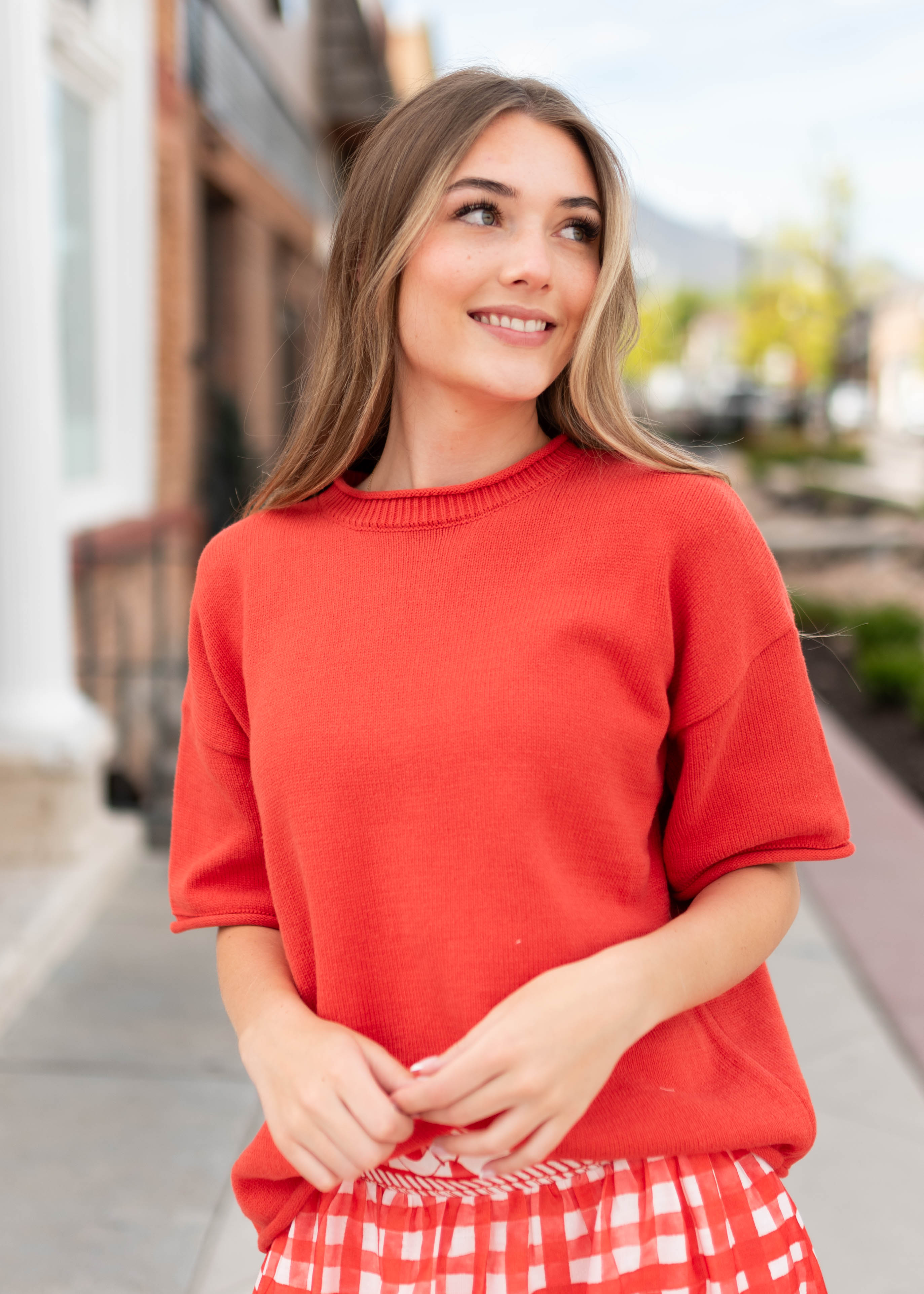 Romona Red Knit Sweater