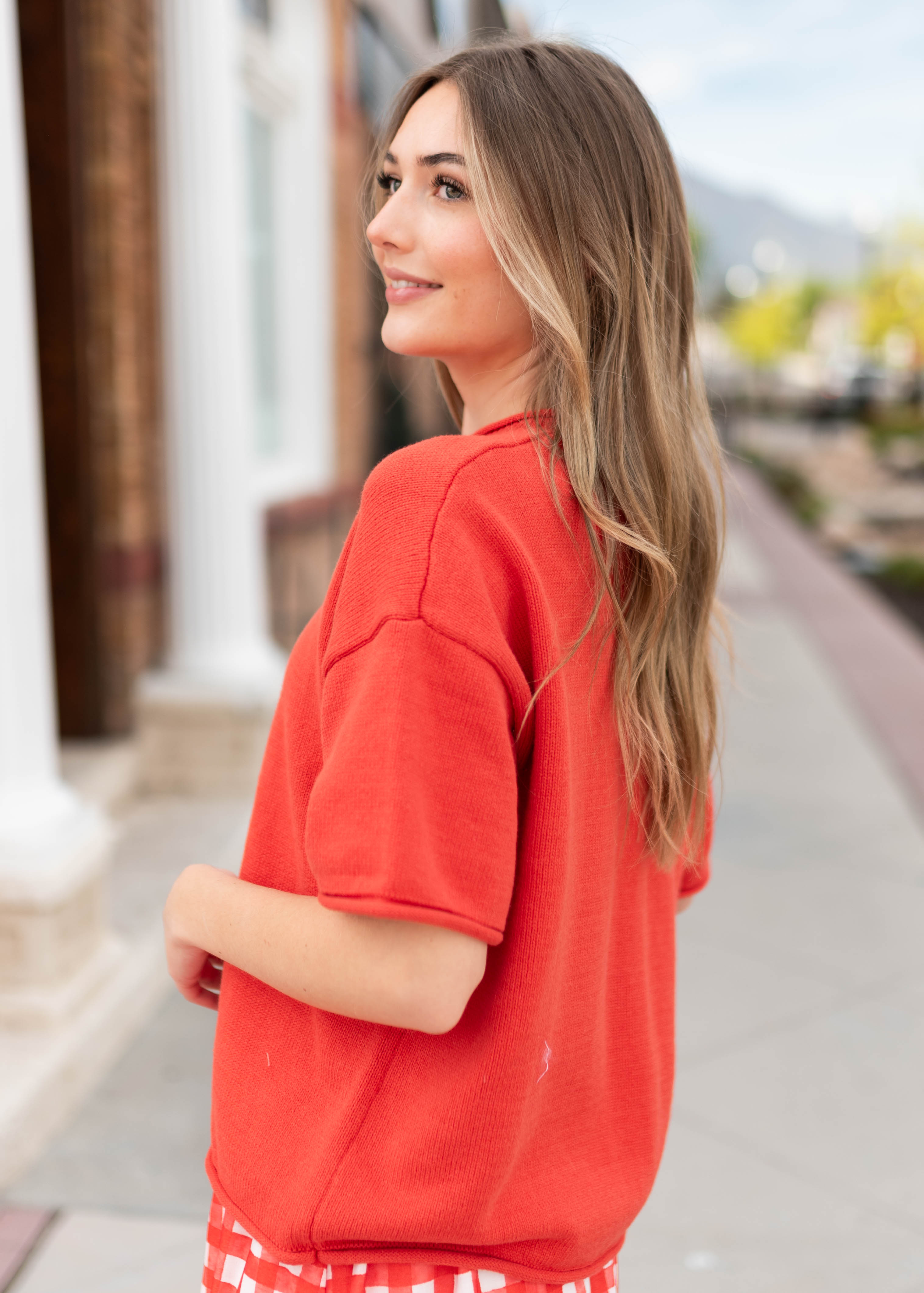 Romona Red Knit Sweater