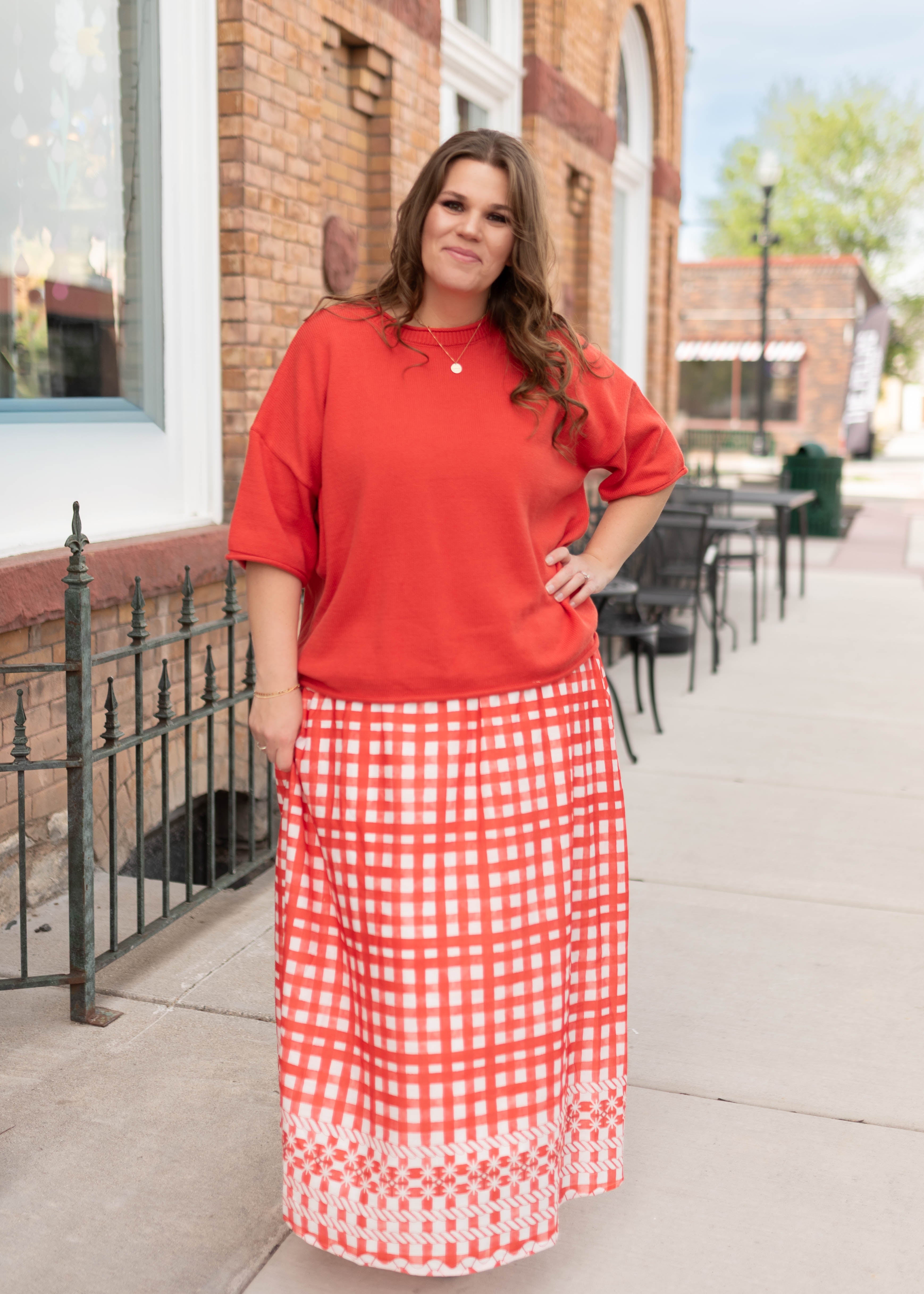 Romona Red Knit Sweater
