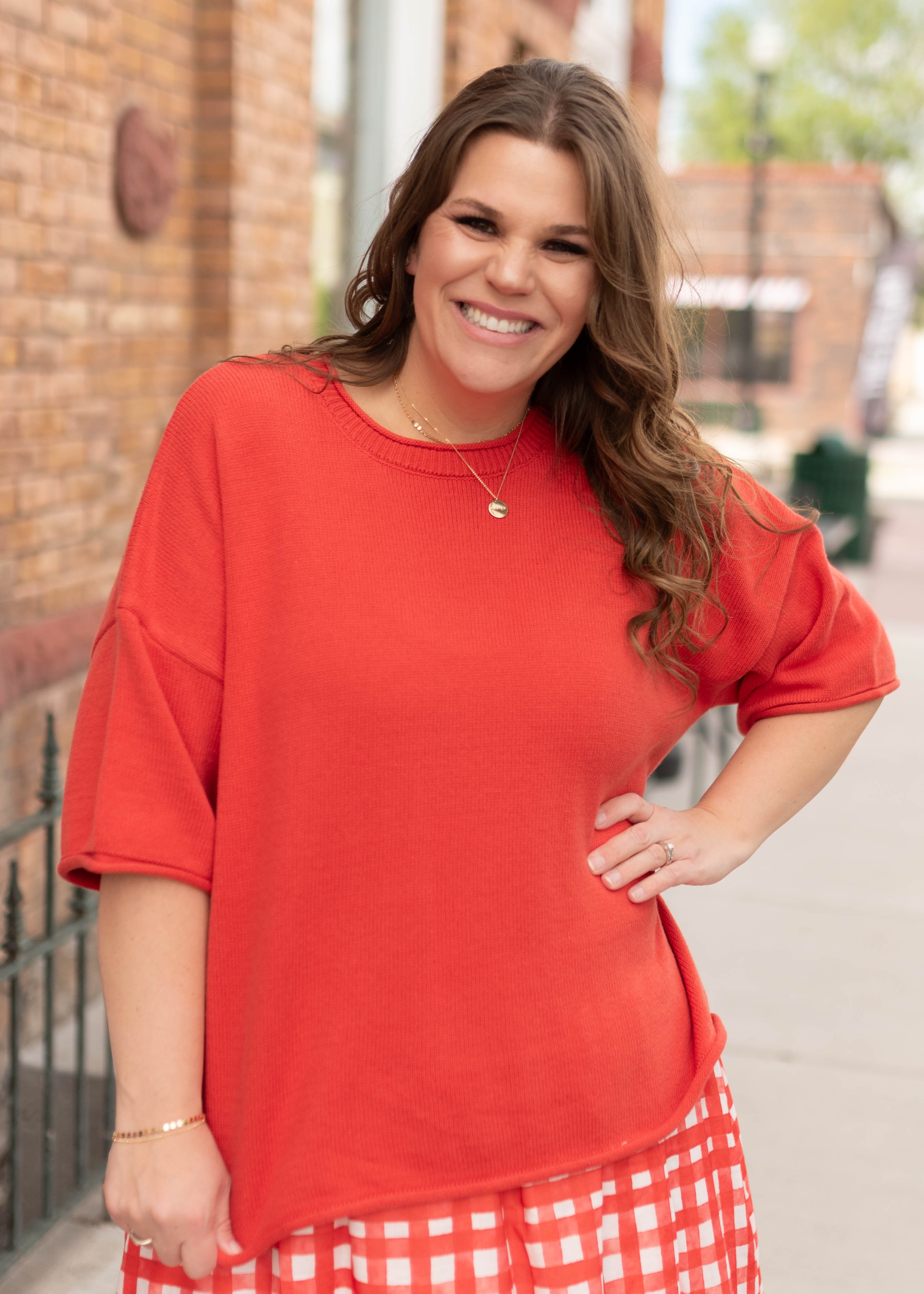 Romona Red Knit Sweater