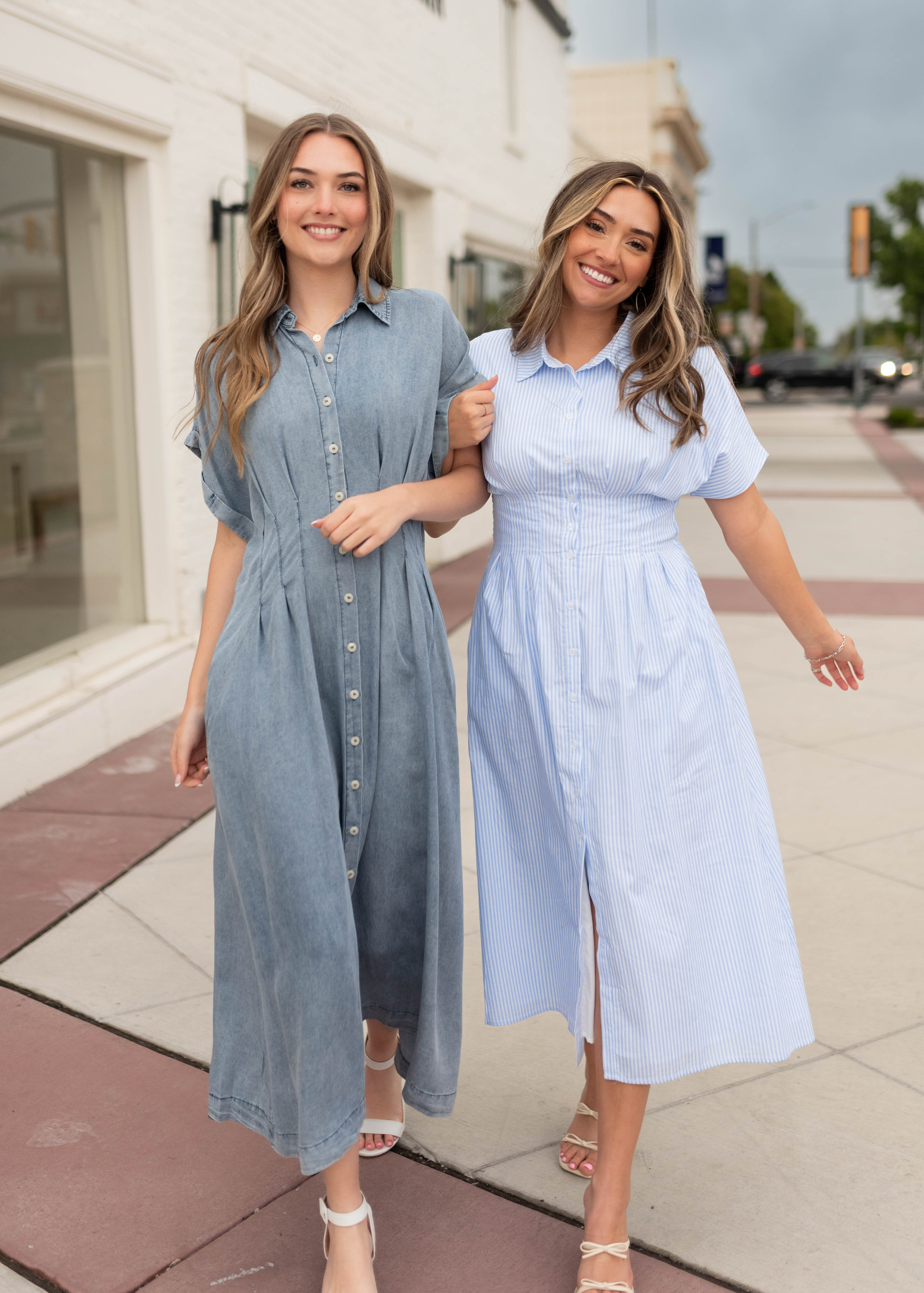 Rebecca Blue Pinstripe Dress