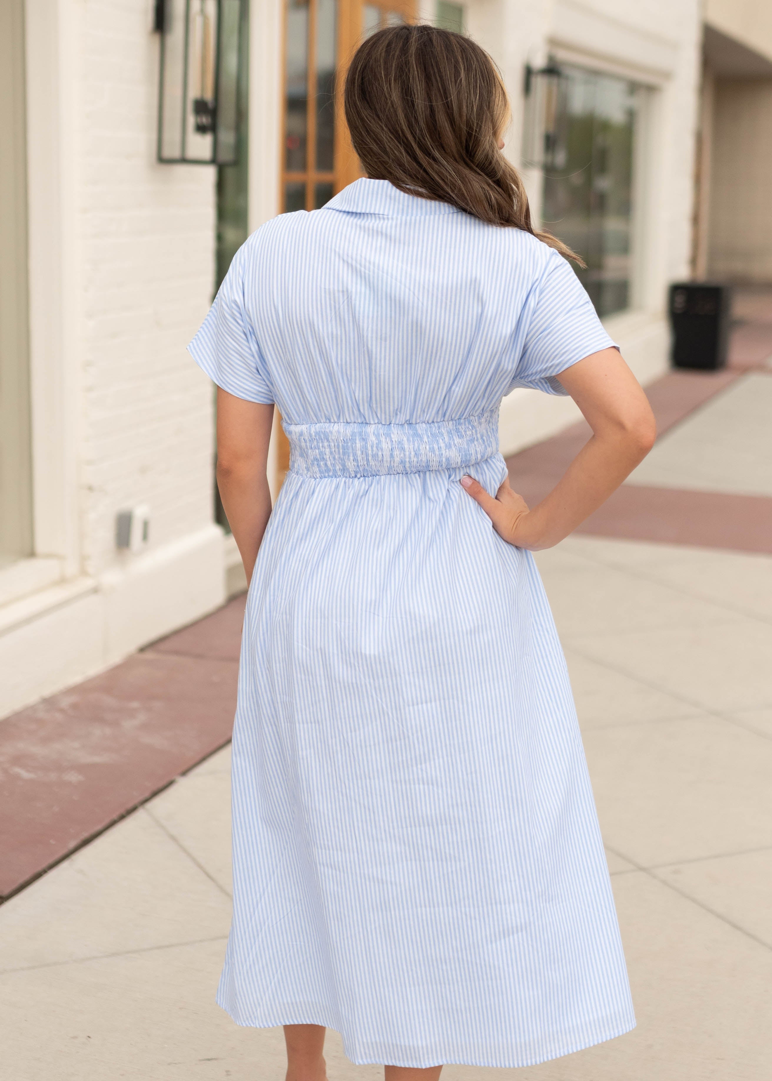 Rebecca Blue Pinstripe Dress
