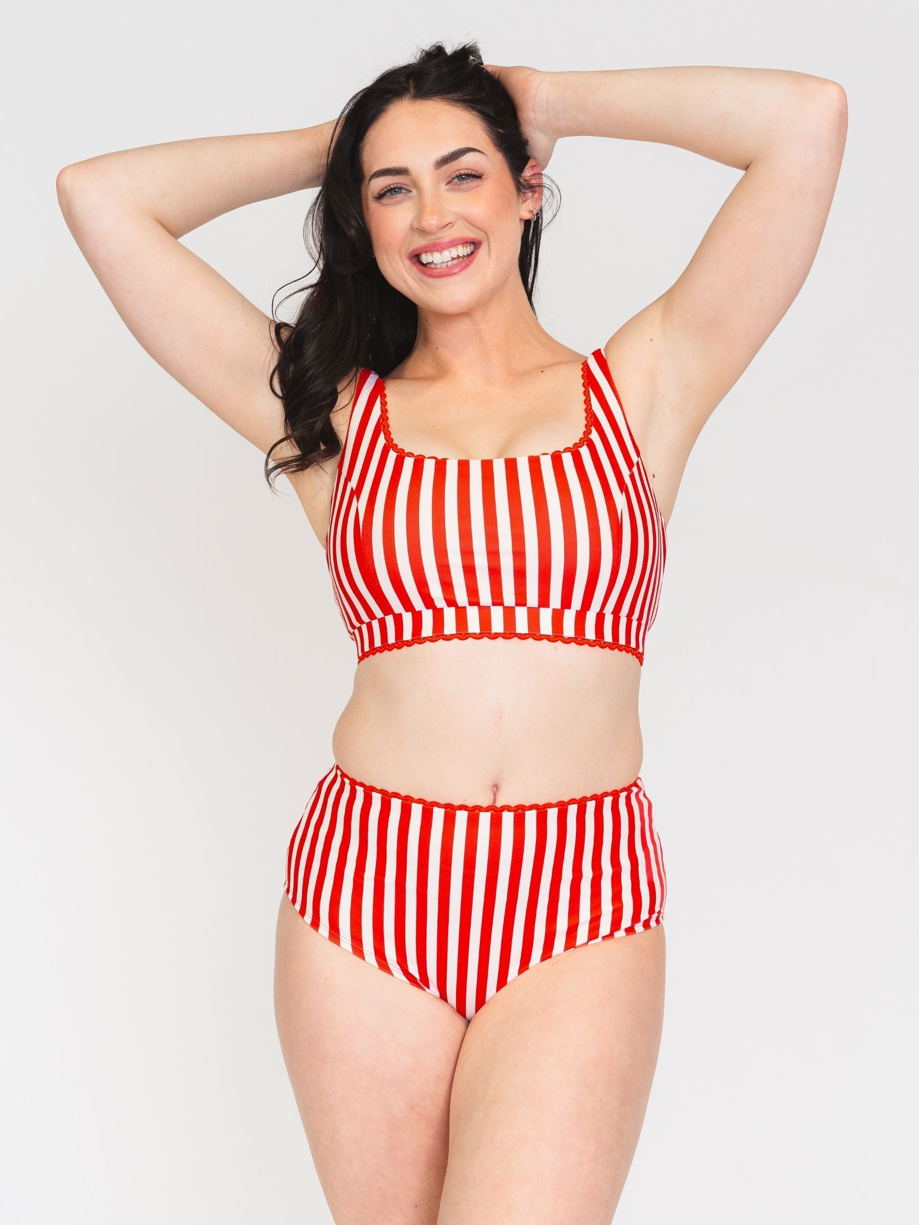 Red Stripe Scoop Bralette