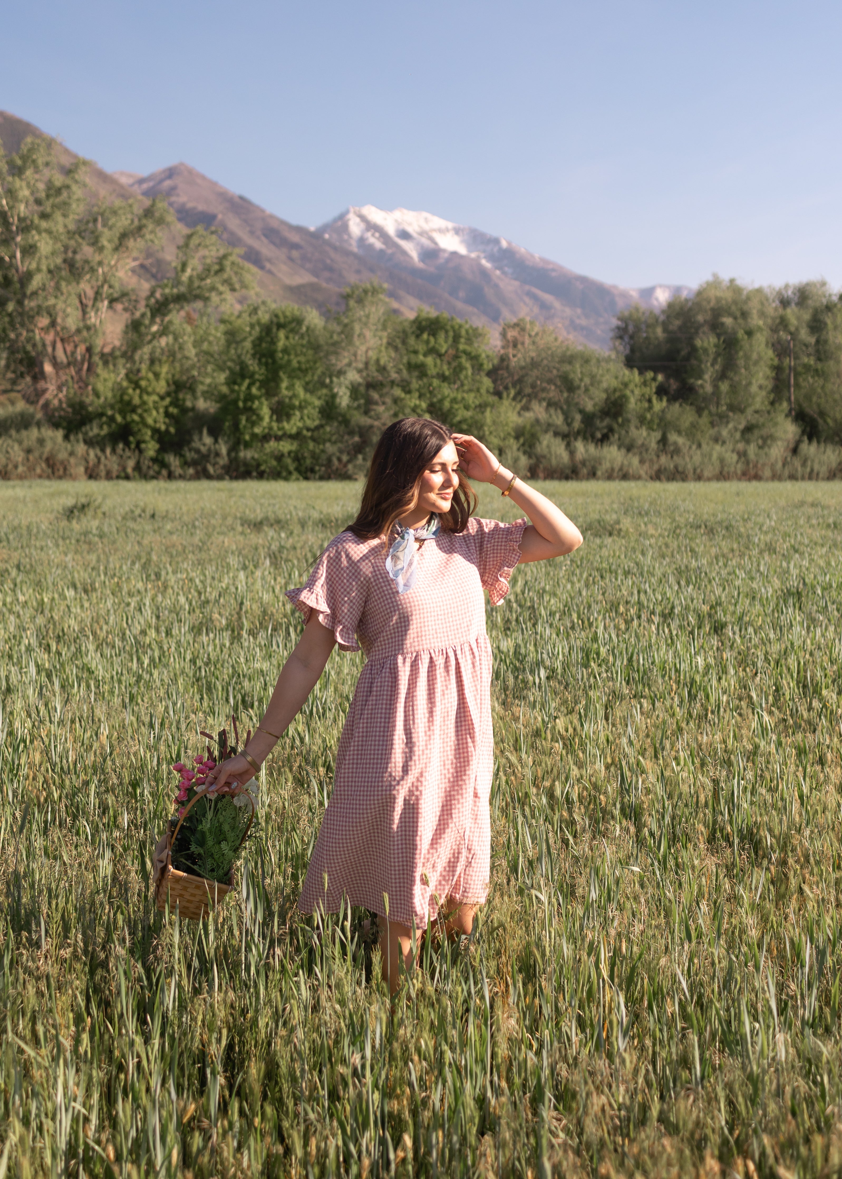 Remy Mauve Gingham Dress