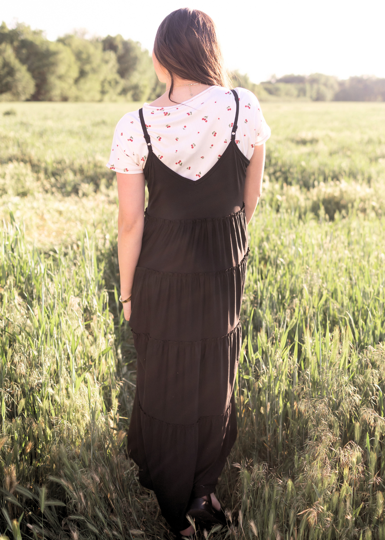 Rosalyn Black Tiered Dress