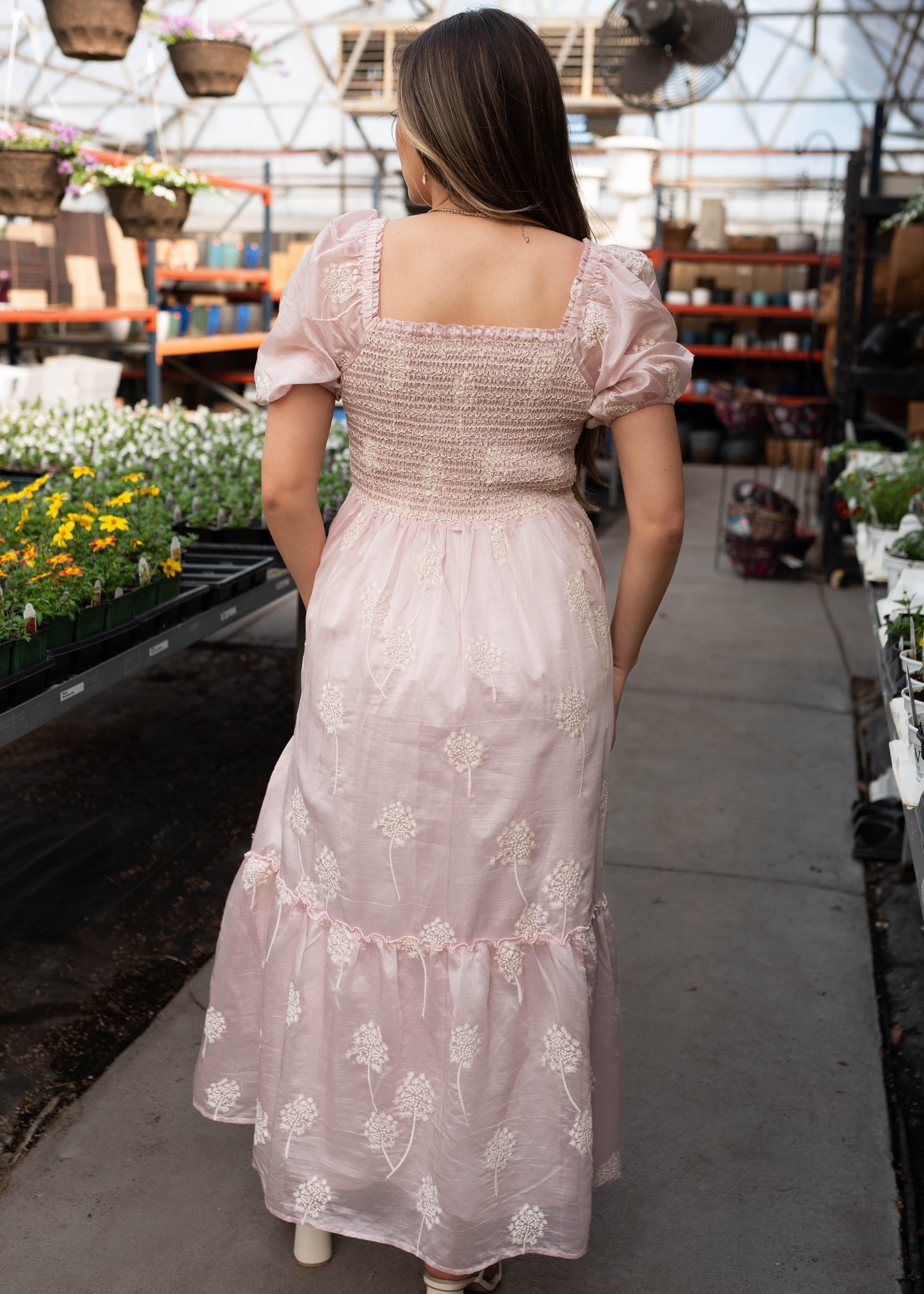 Roselyn Pink Smocked Dress