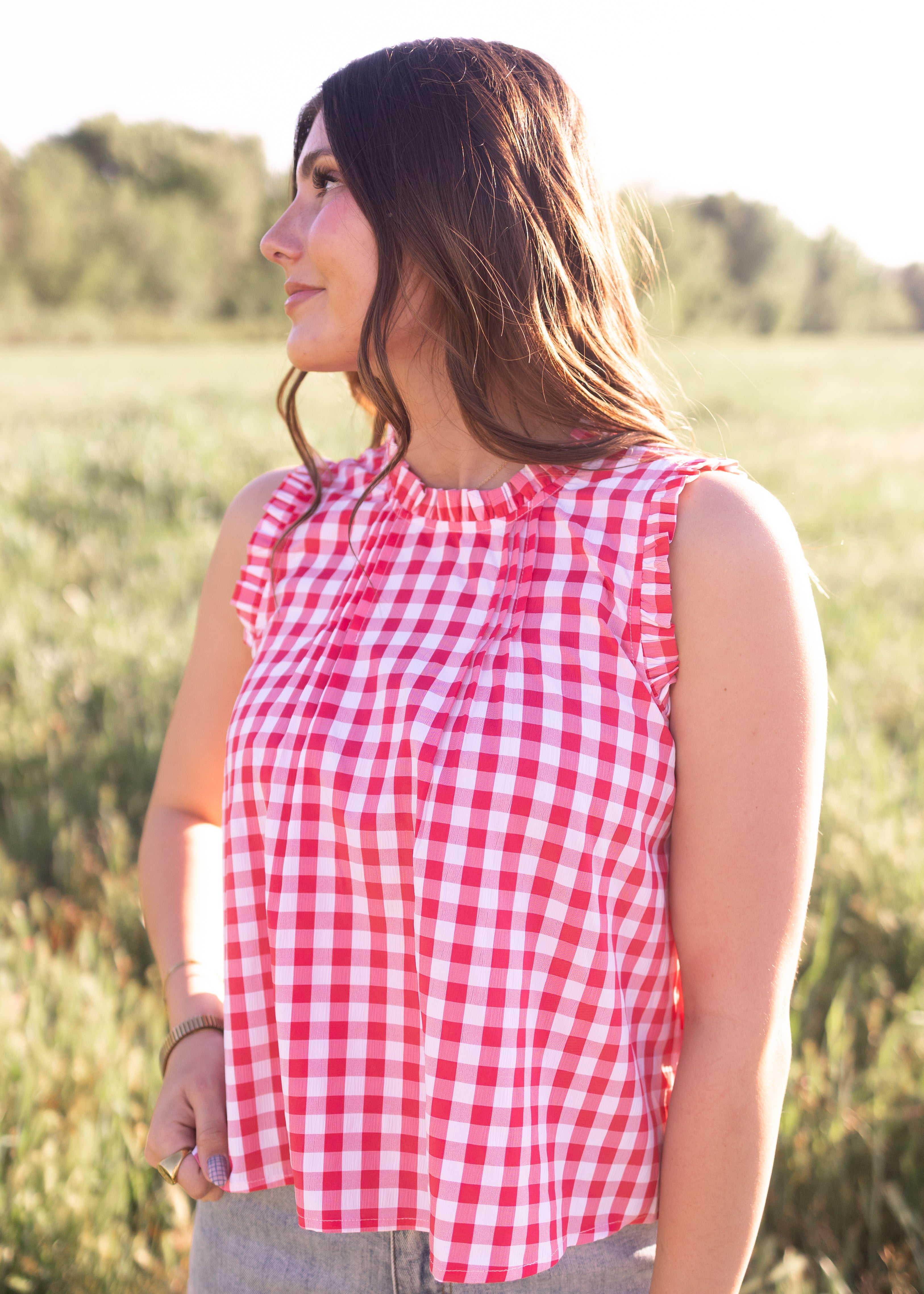 Rosie Red Gingham Top