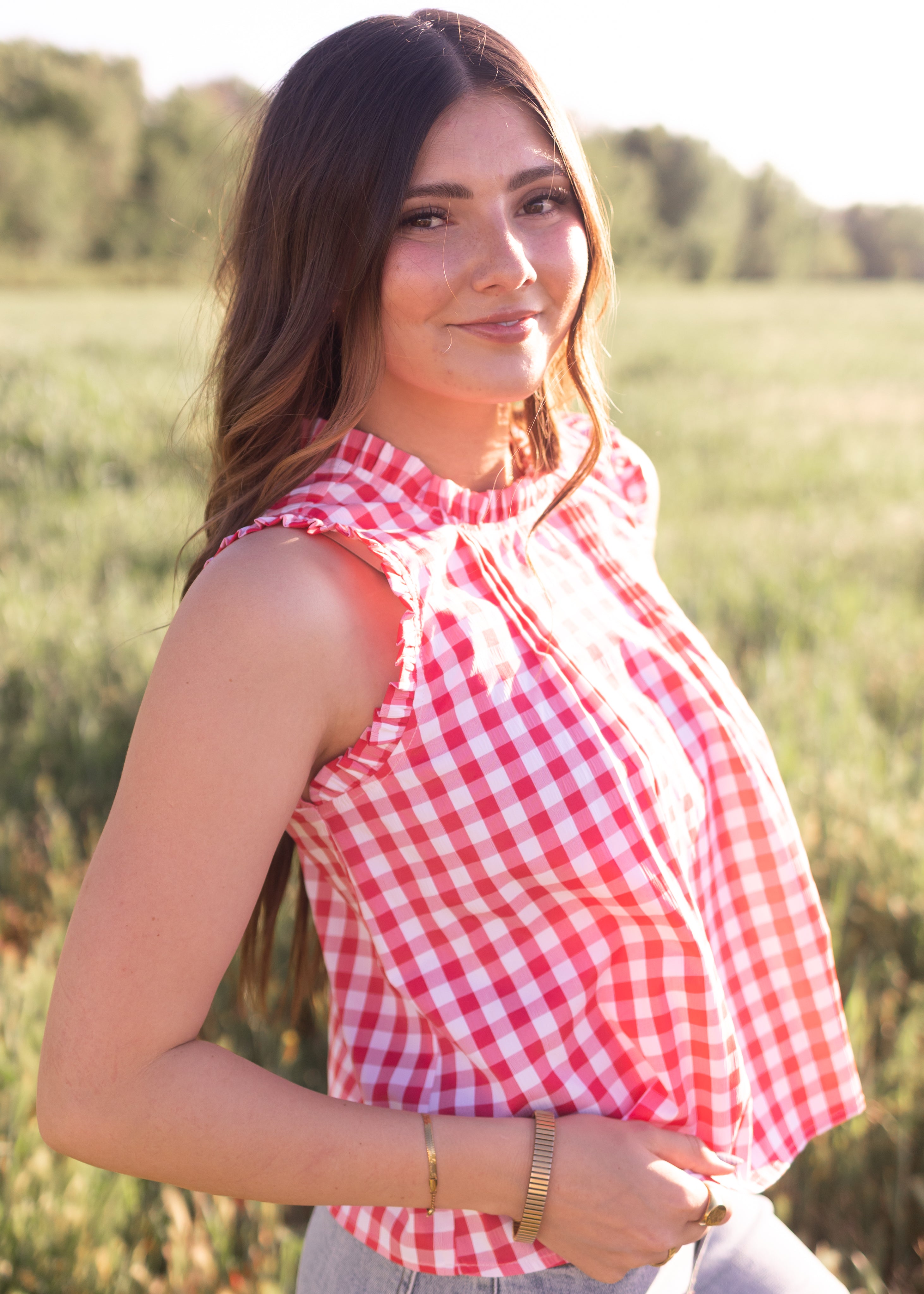 Rosie Red Gingham Top