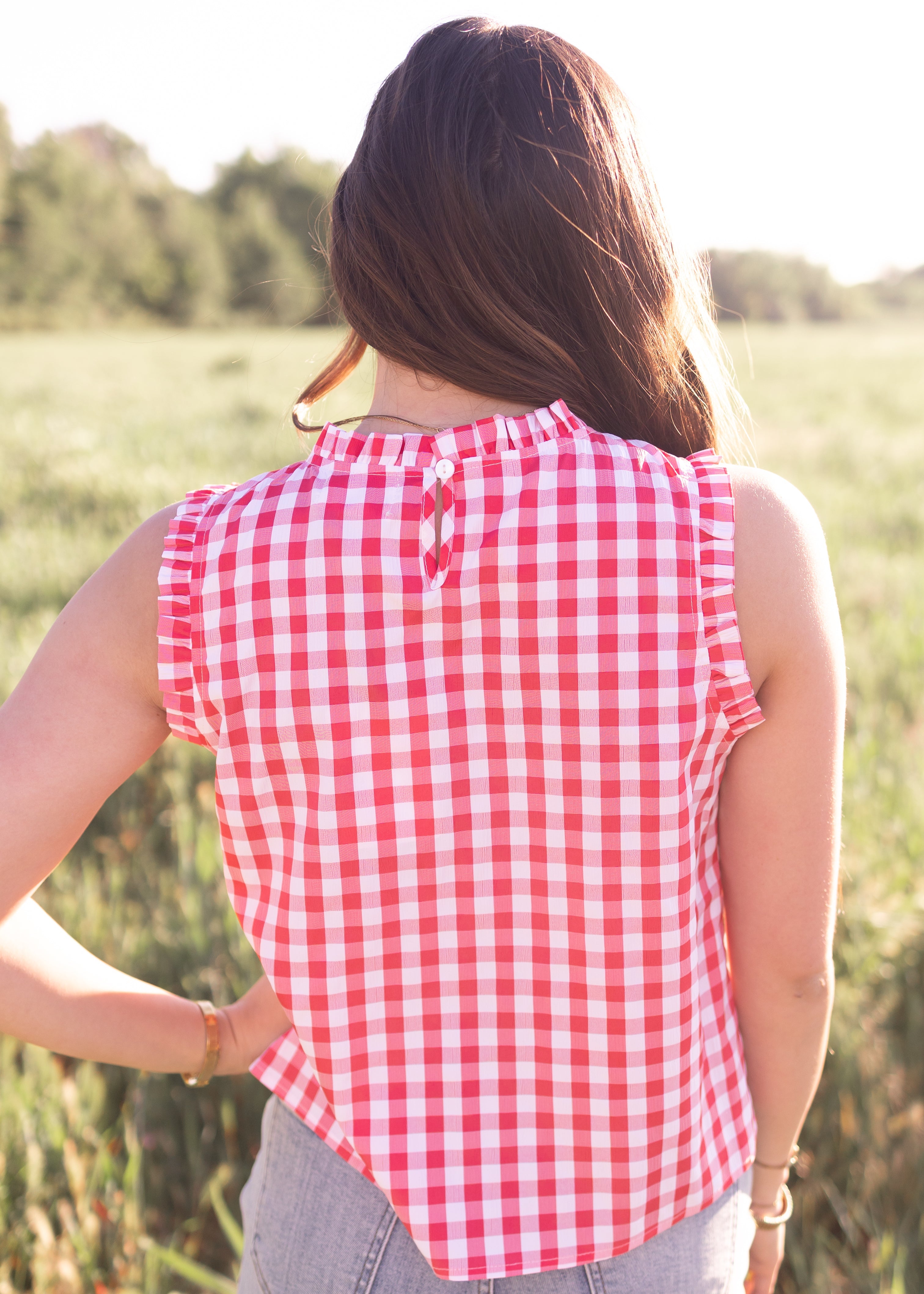 Rosie Red Gingham Top