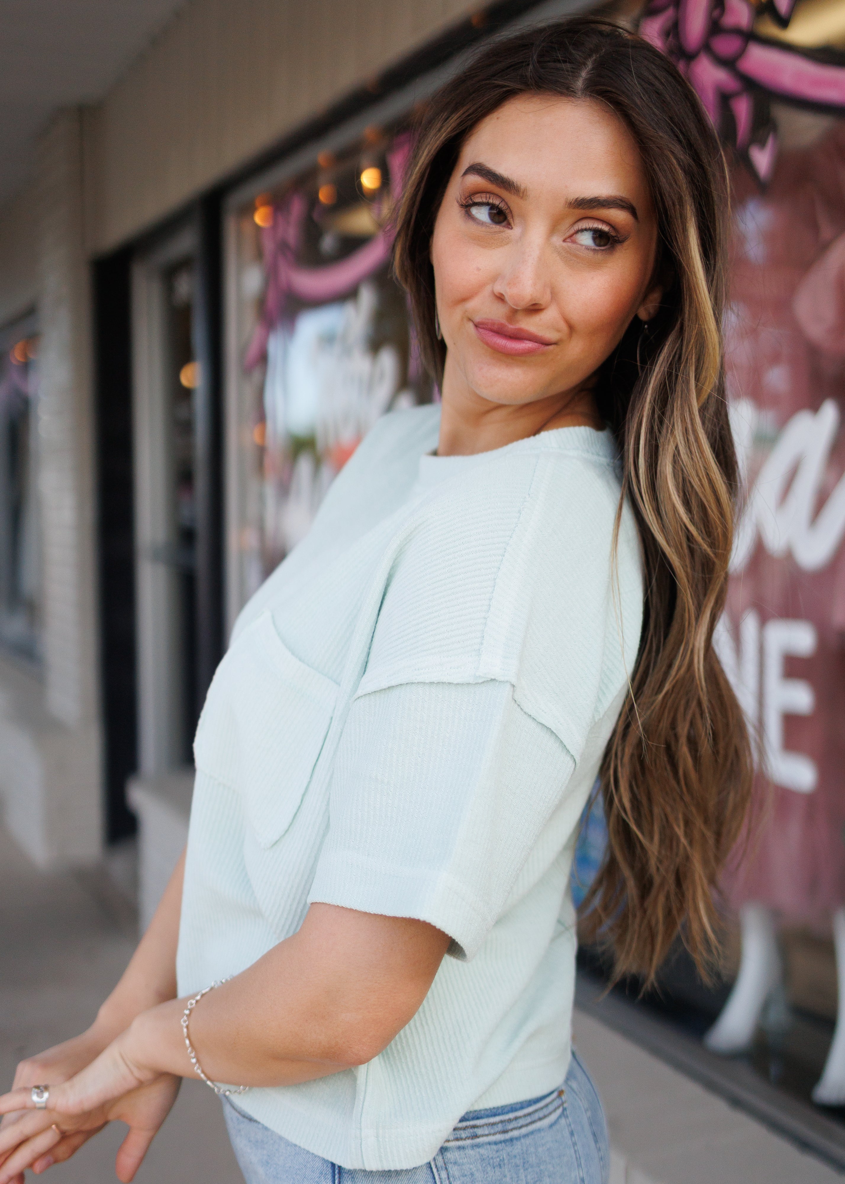 Ruby Mint Ribbed Top