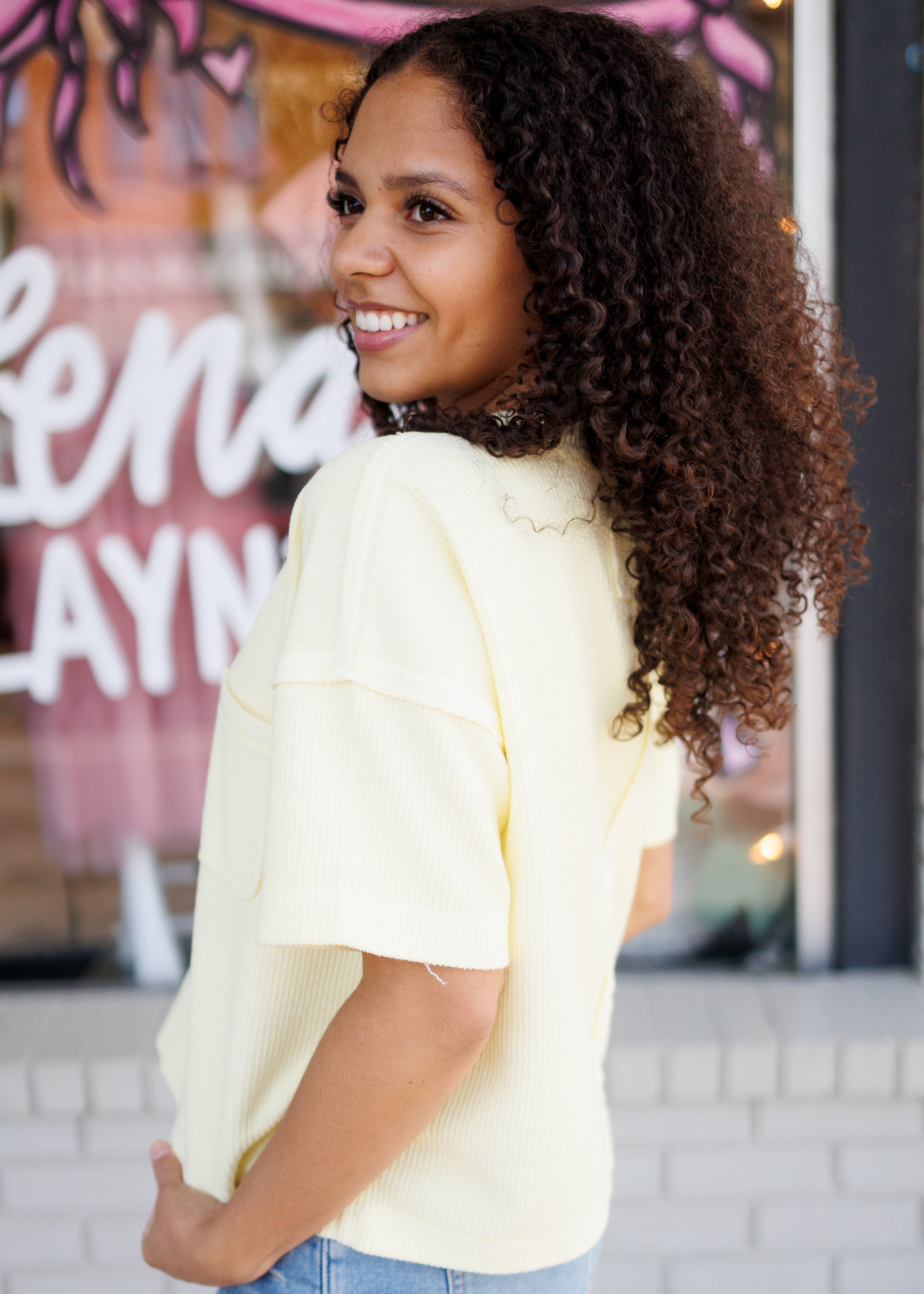 Ruby Yellow Ribbed Top