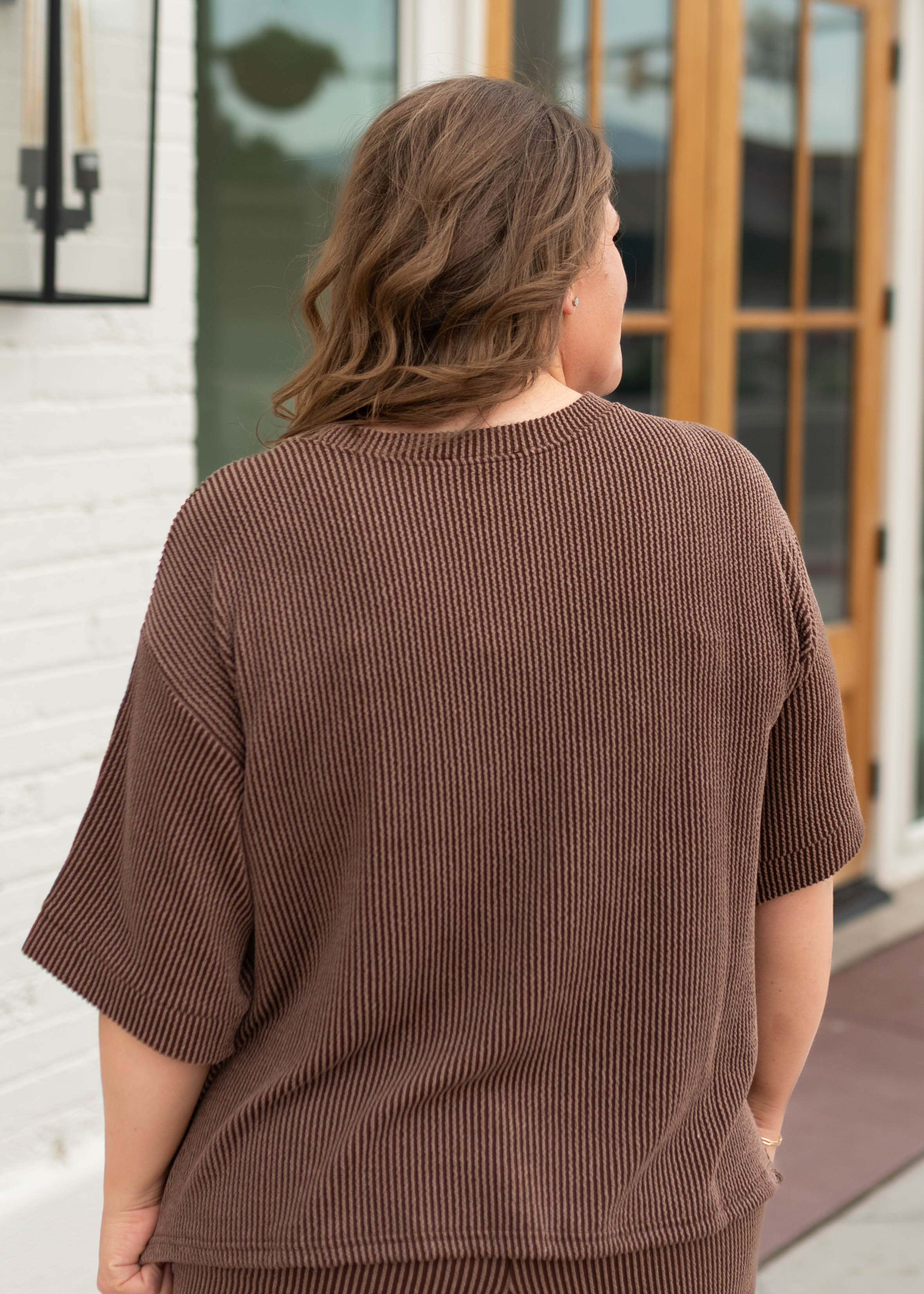 Ruthie Brown Ribbed Lounge Set