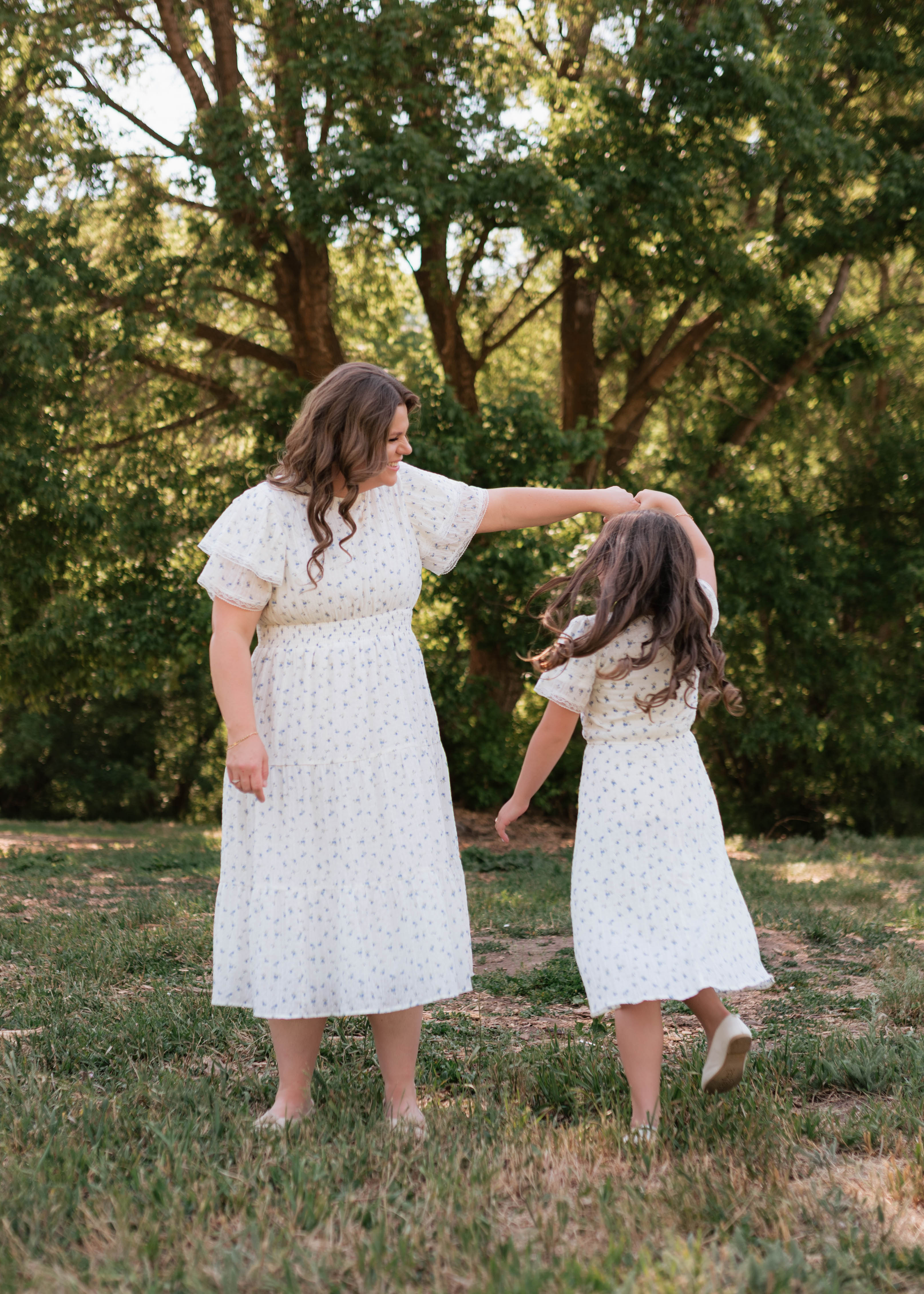 Sami Blue Floral Little Girl Dress