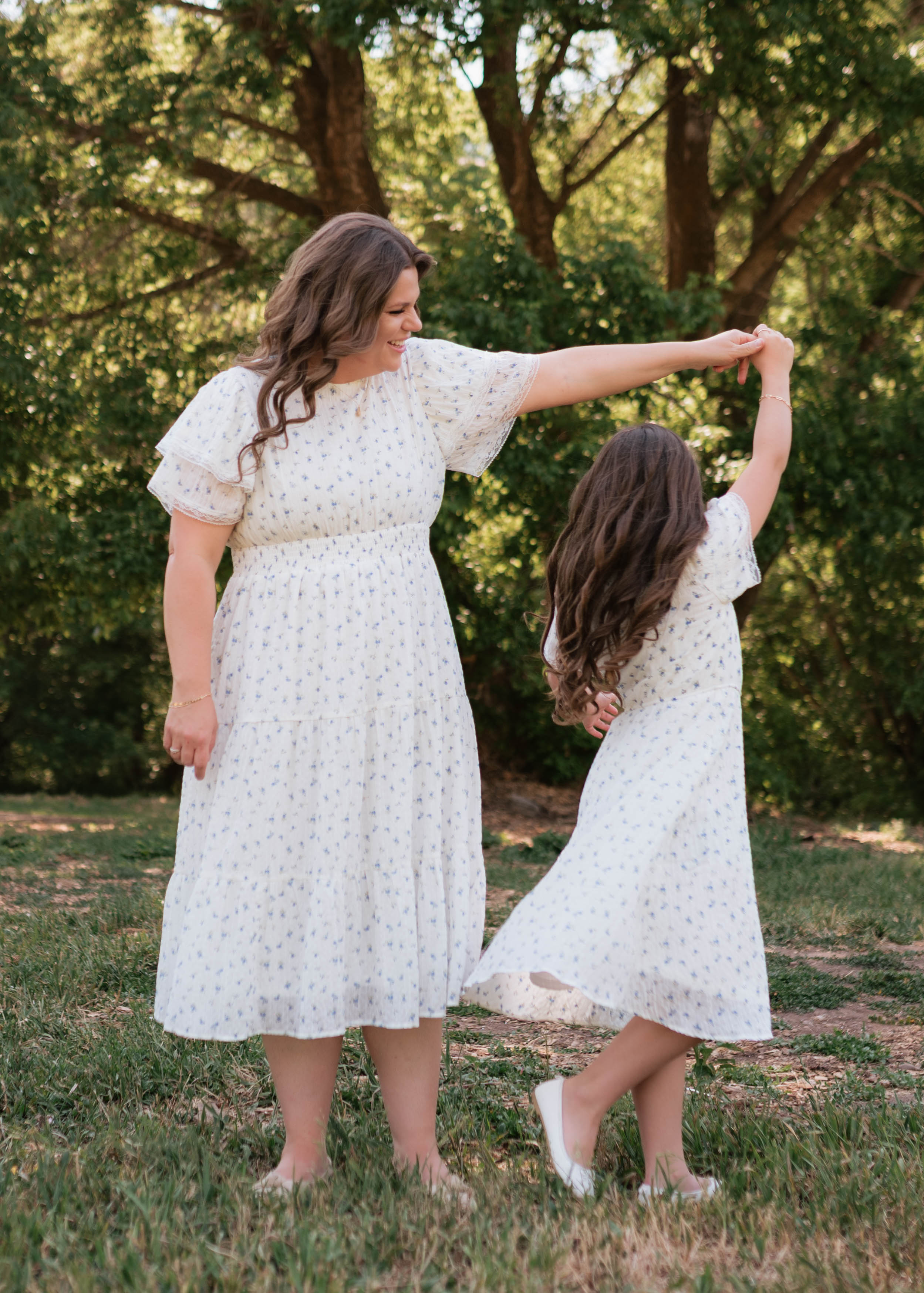 Sami Blue Floral Little Girl Dress