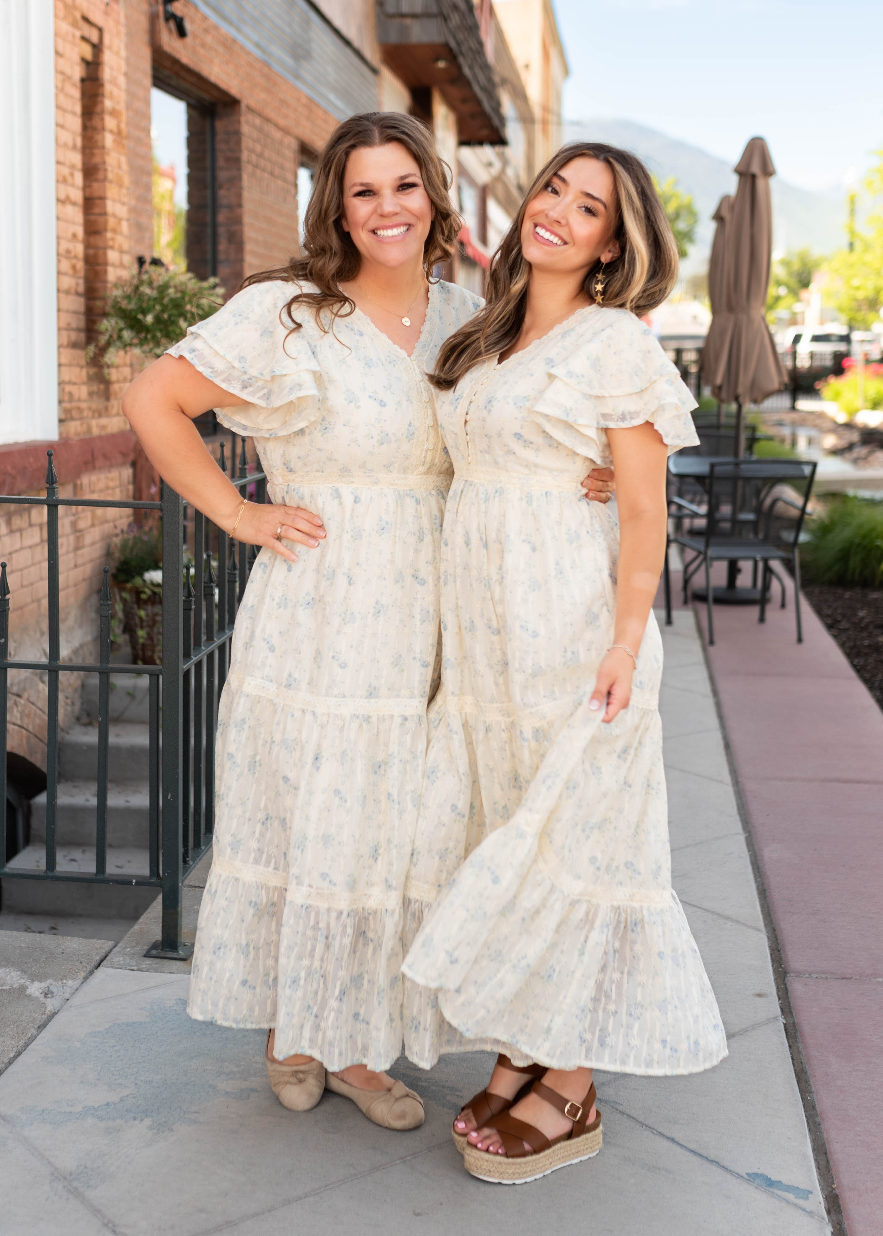Lena & Lou Sarah Cream Floral Lace Dress