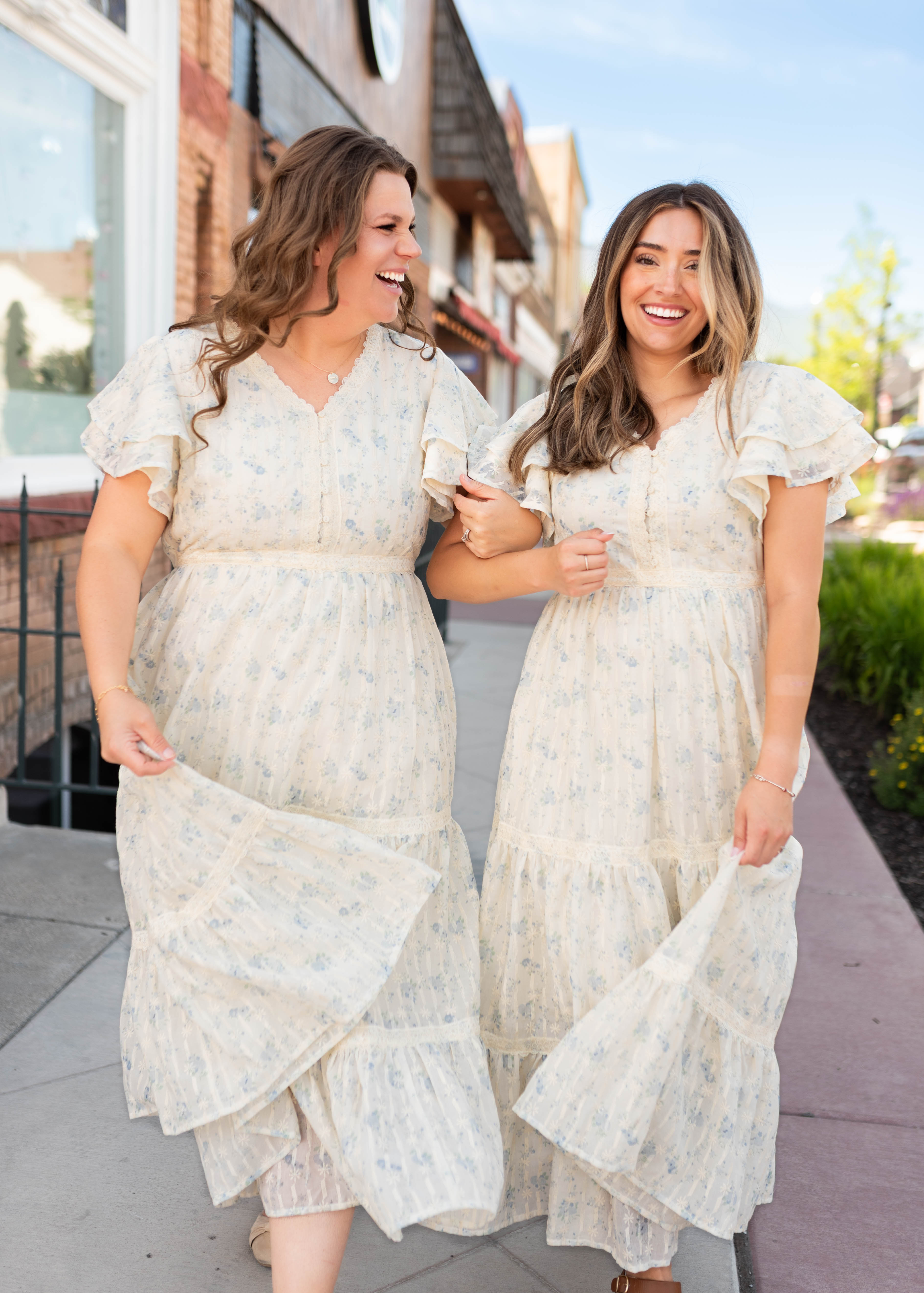 Lena & Lou Sarah Cream Floral Lace Dress