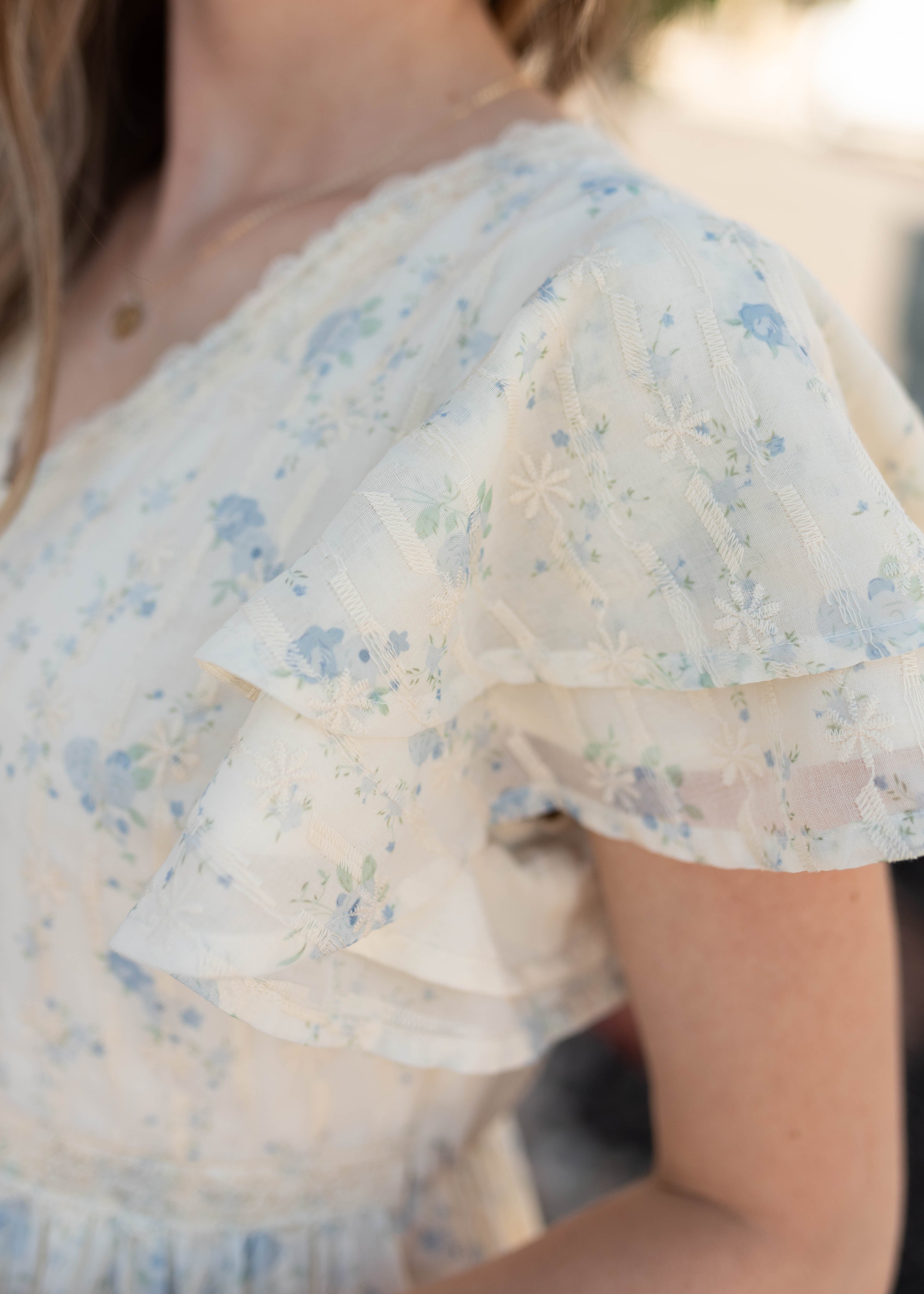 Lena & Lou Sarah Cream Floral Lace Dress