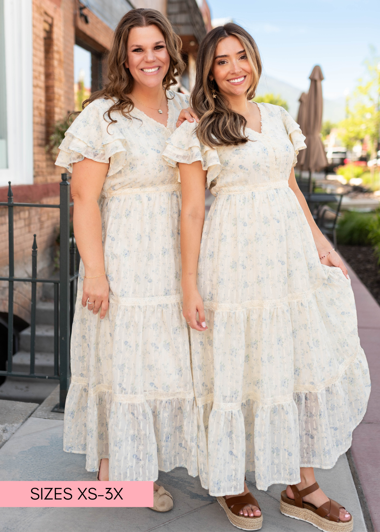 Lena & Lou Sarah Cream Floral Lace Dress
