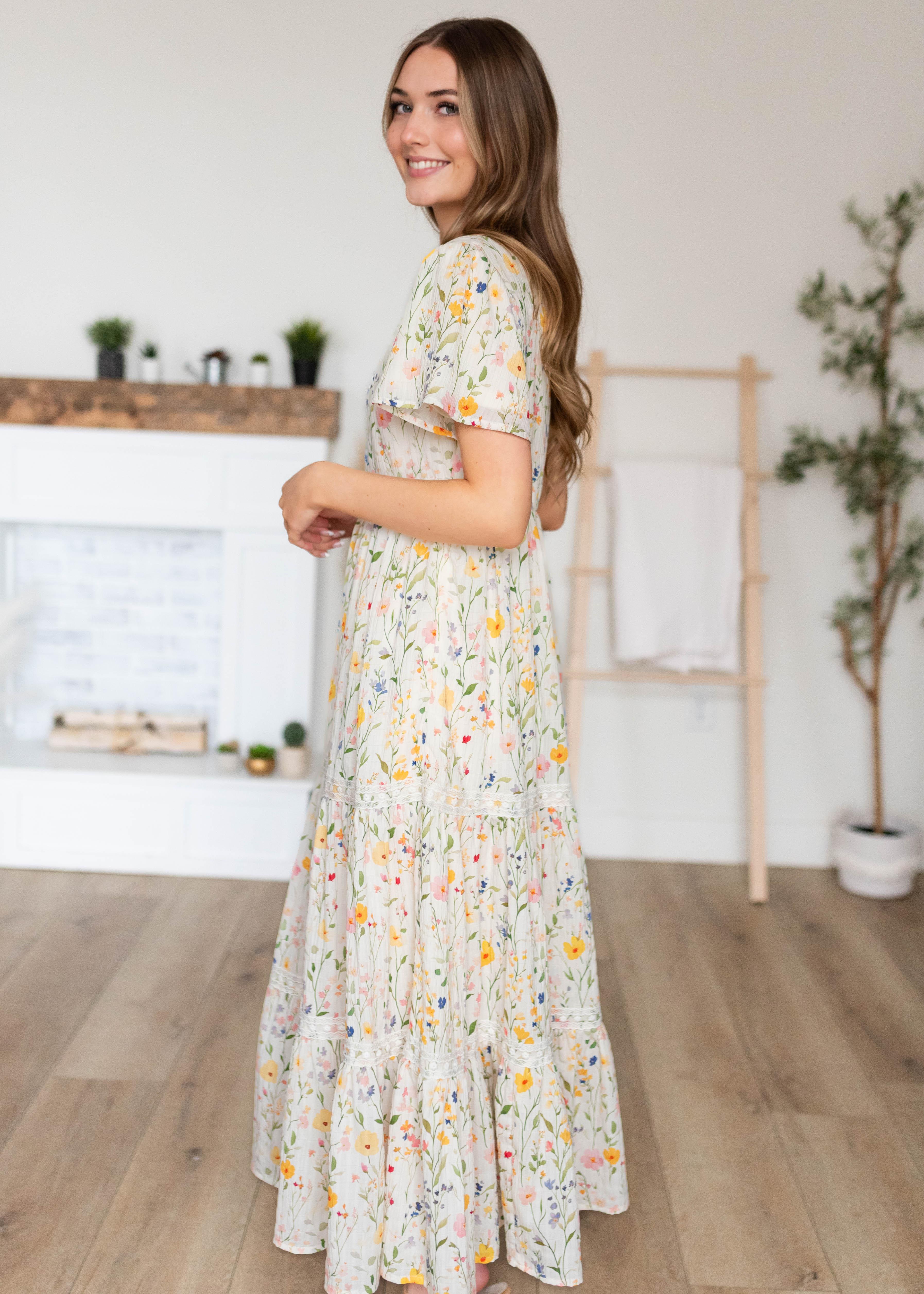 Sasha Ivory Multi Floral Dress