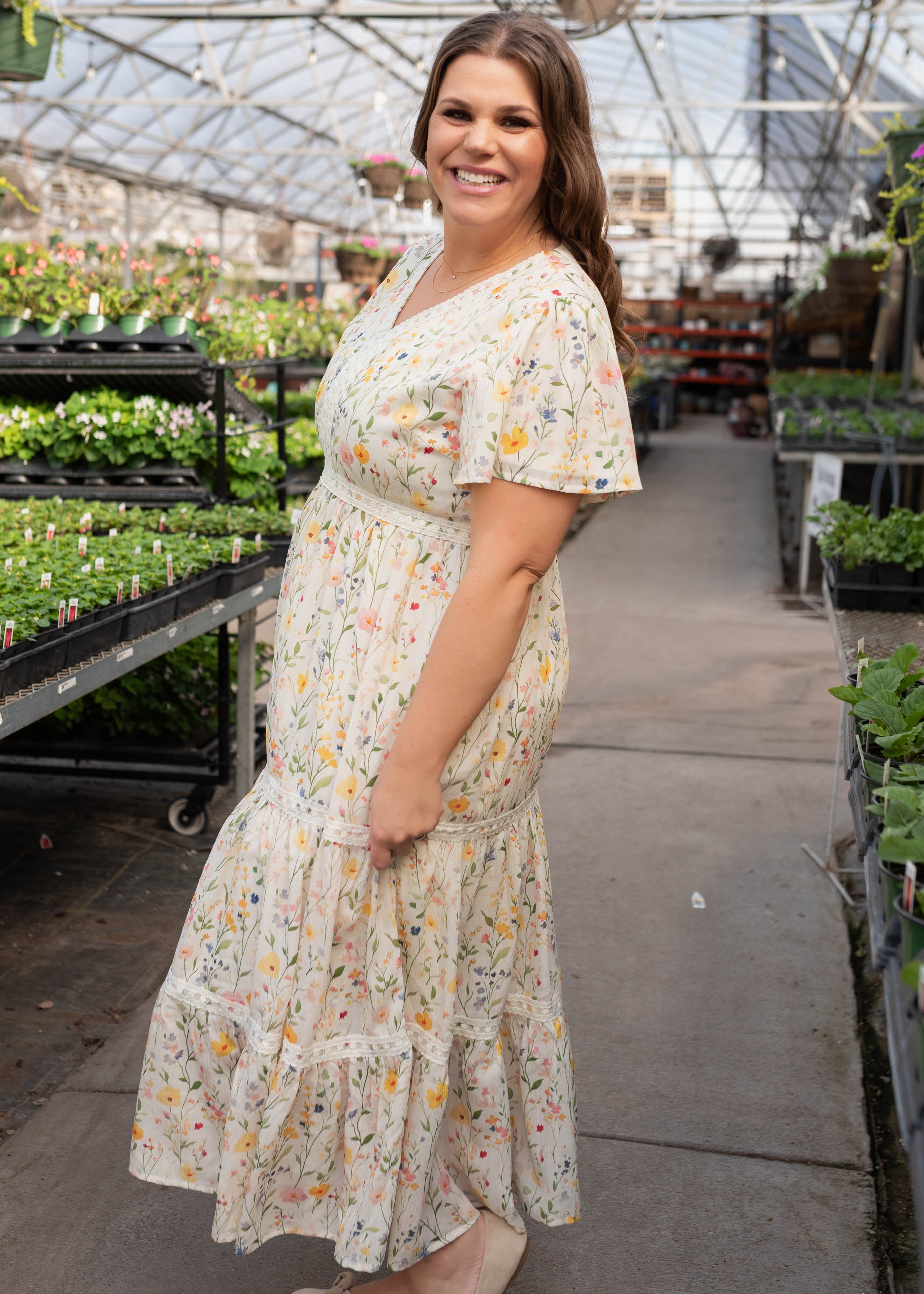 Sasha Ivory Multi Floral Dress