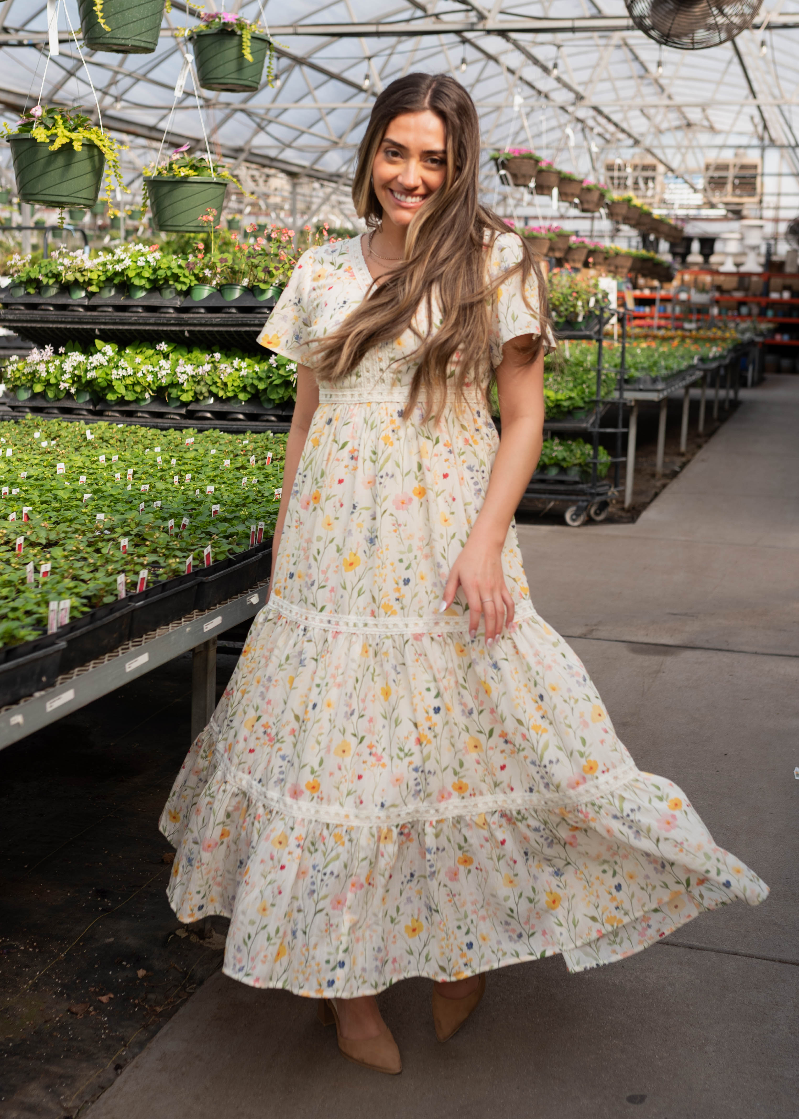 Sasha Ivory Multi Floral Dress