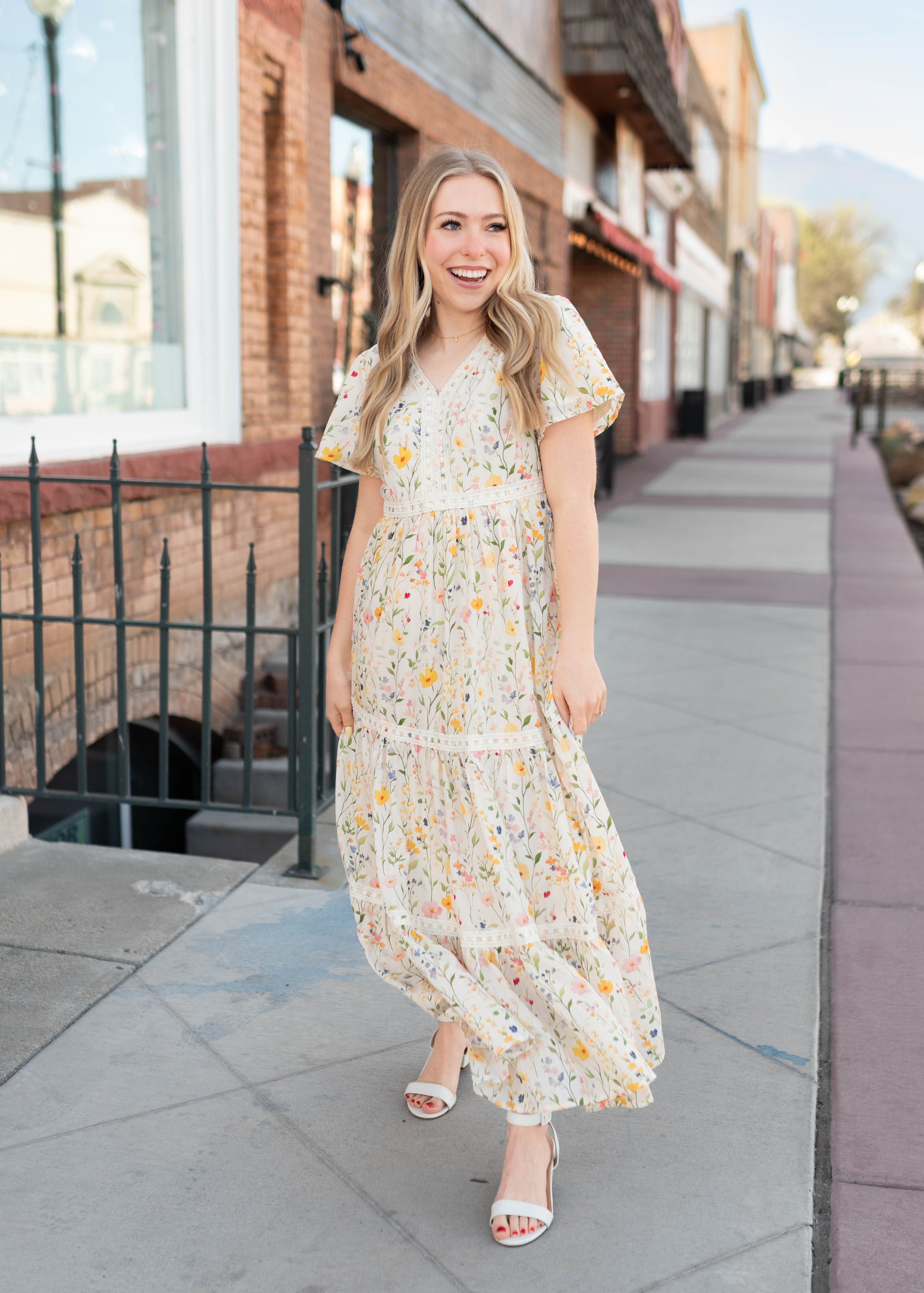 Sasha Ivory Multi Floral Dress