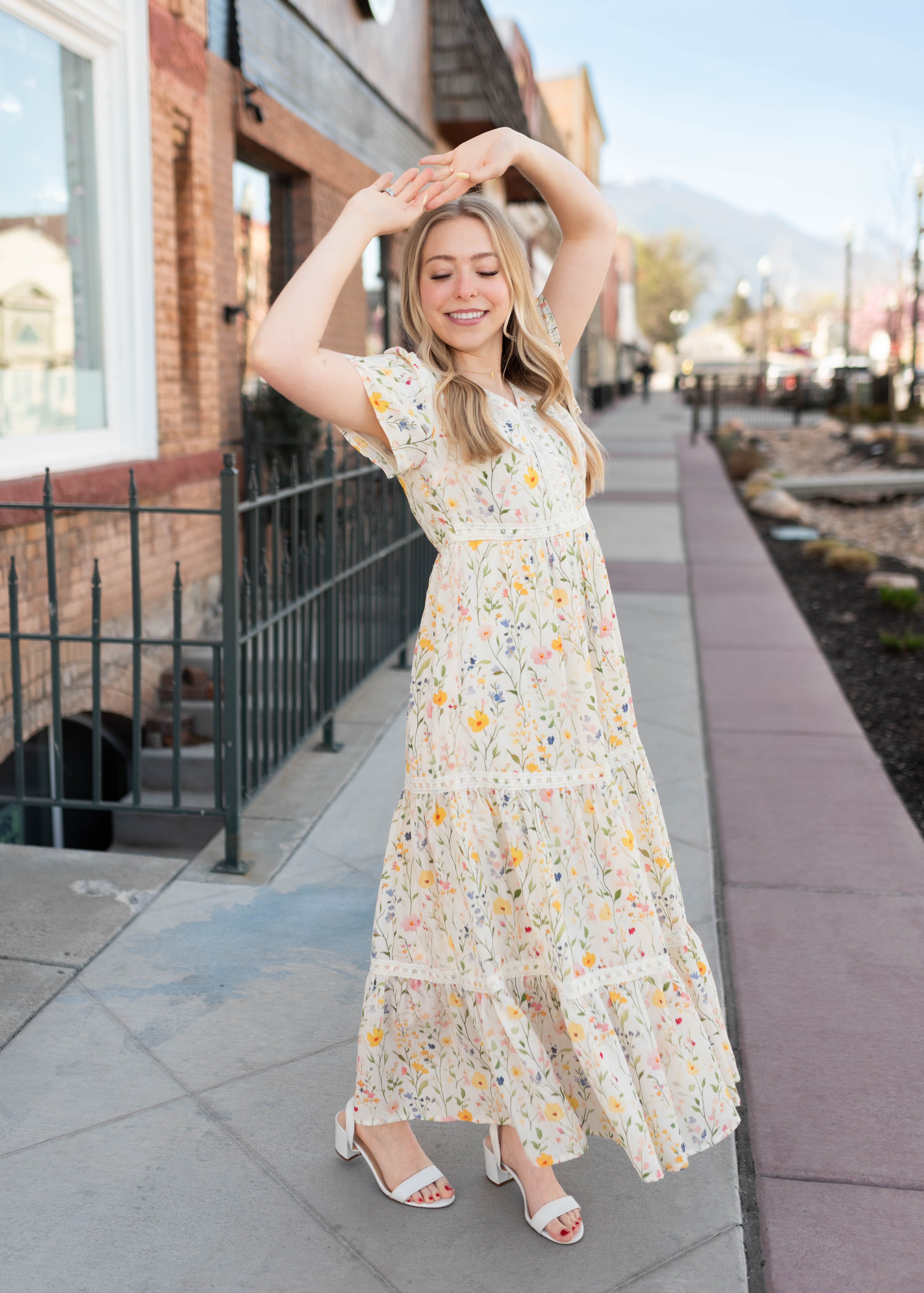 Sasha Ivory Multi Floral Dress