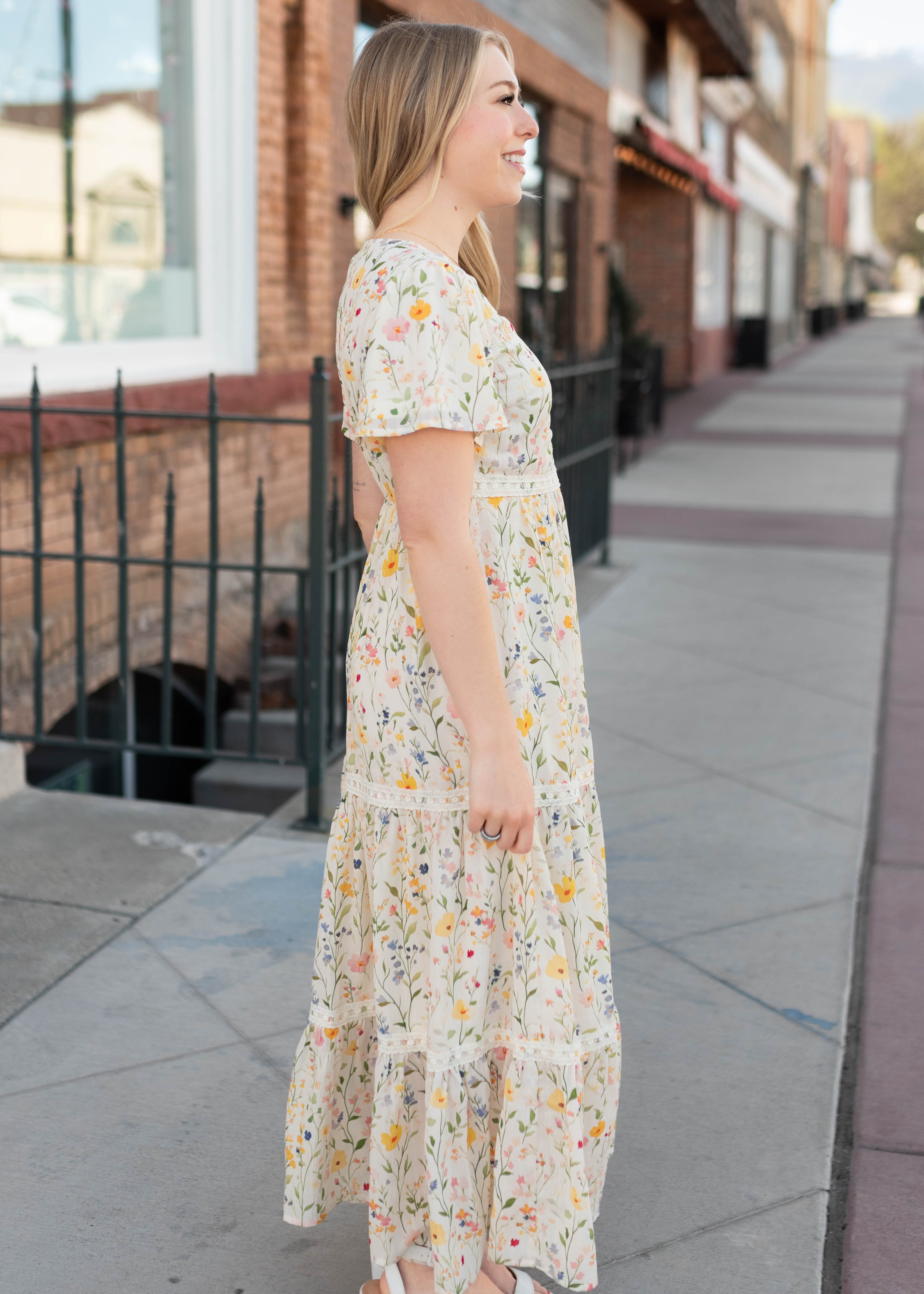 Sasha Ivory Multi Floral Dress