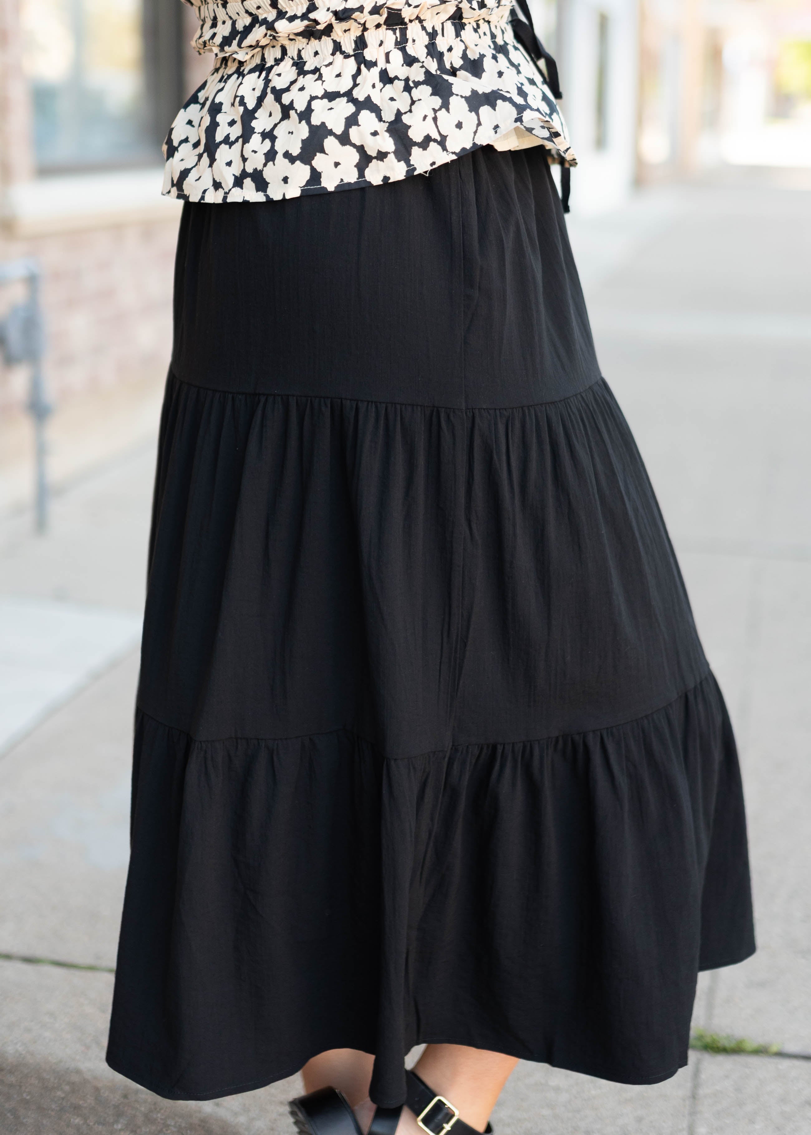 Saylor Black Button Up Skirt