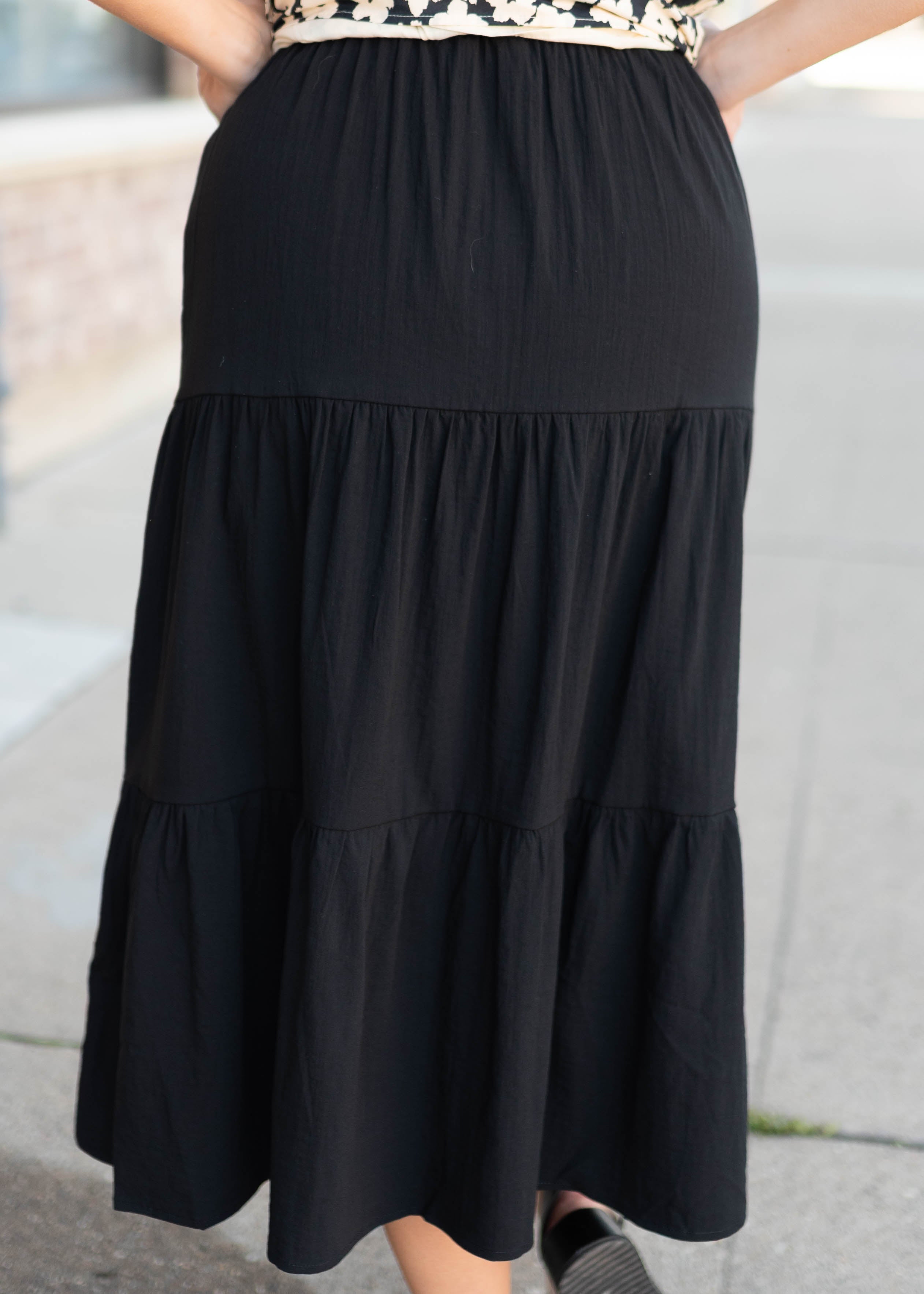 Saylor Black Button Up Skirt
