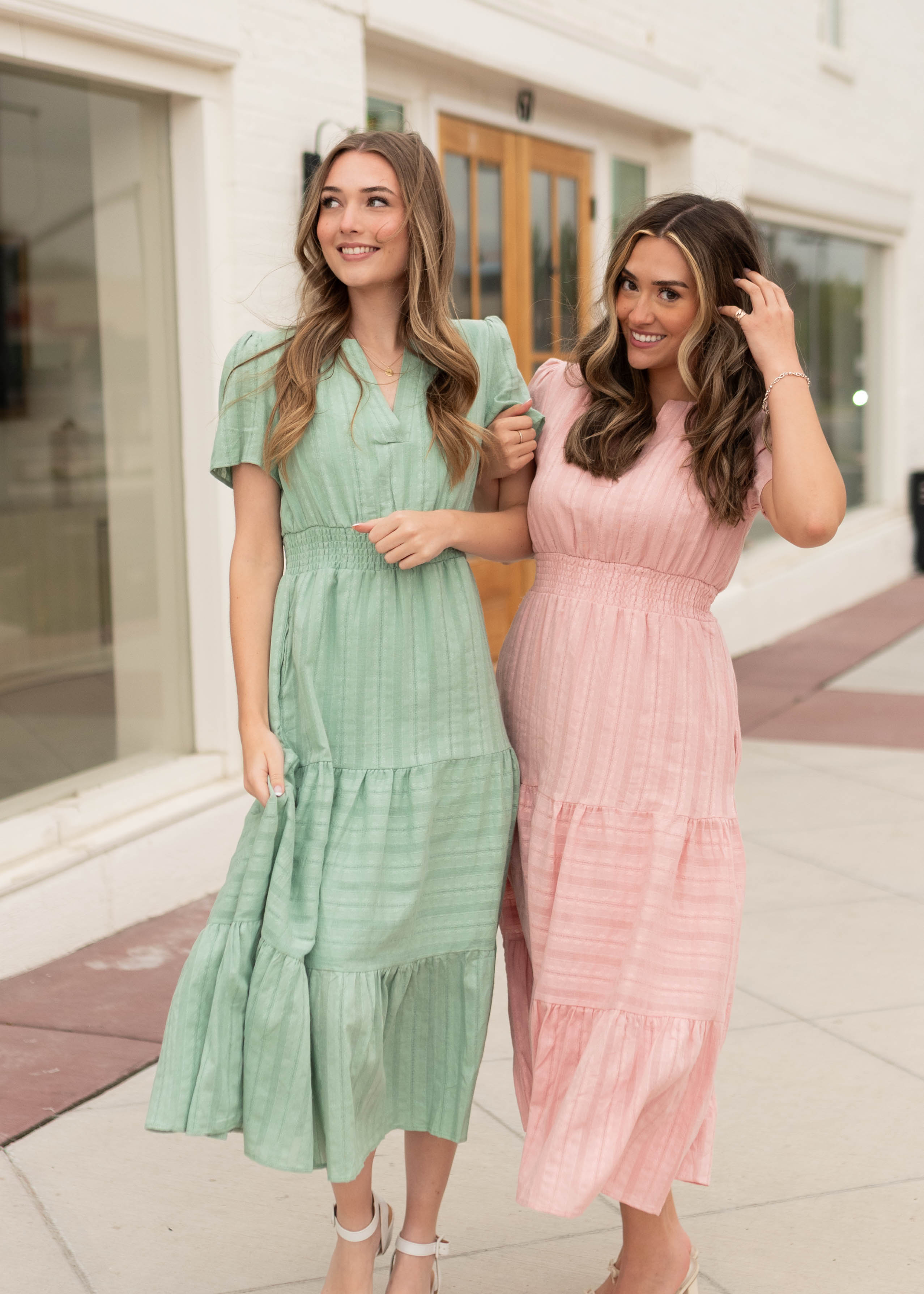 Selah Light Pink Tiered Dress