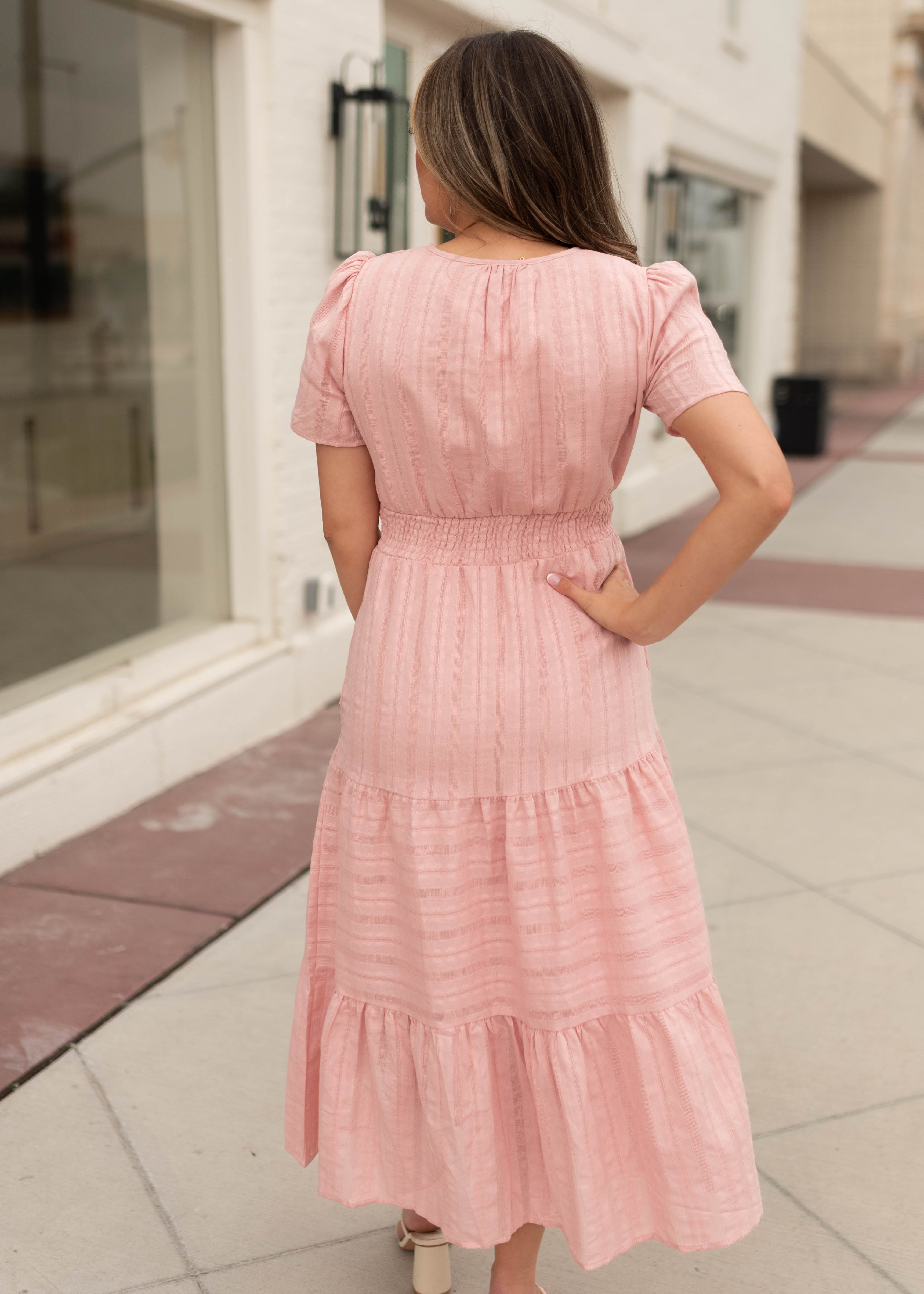 Selah Light Pink Tiered Dress