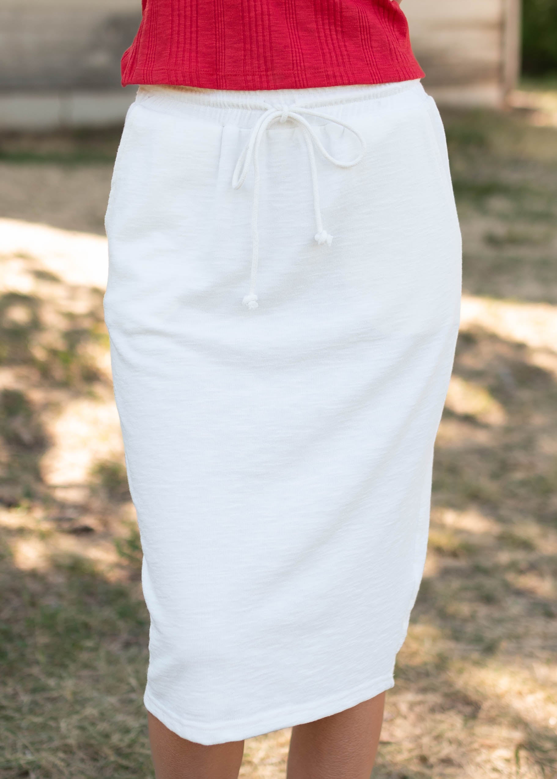 Shae Ivory Drawstring Skirt