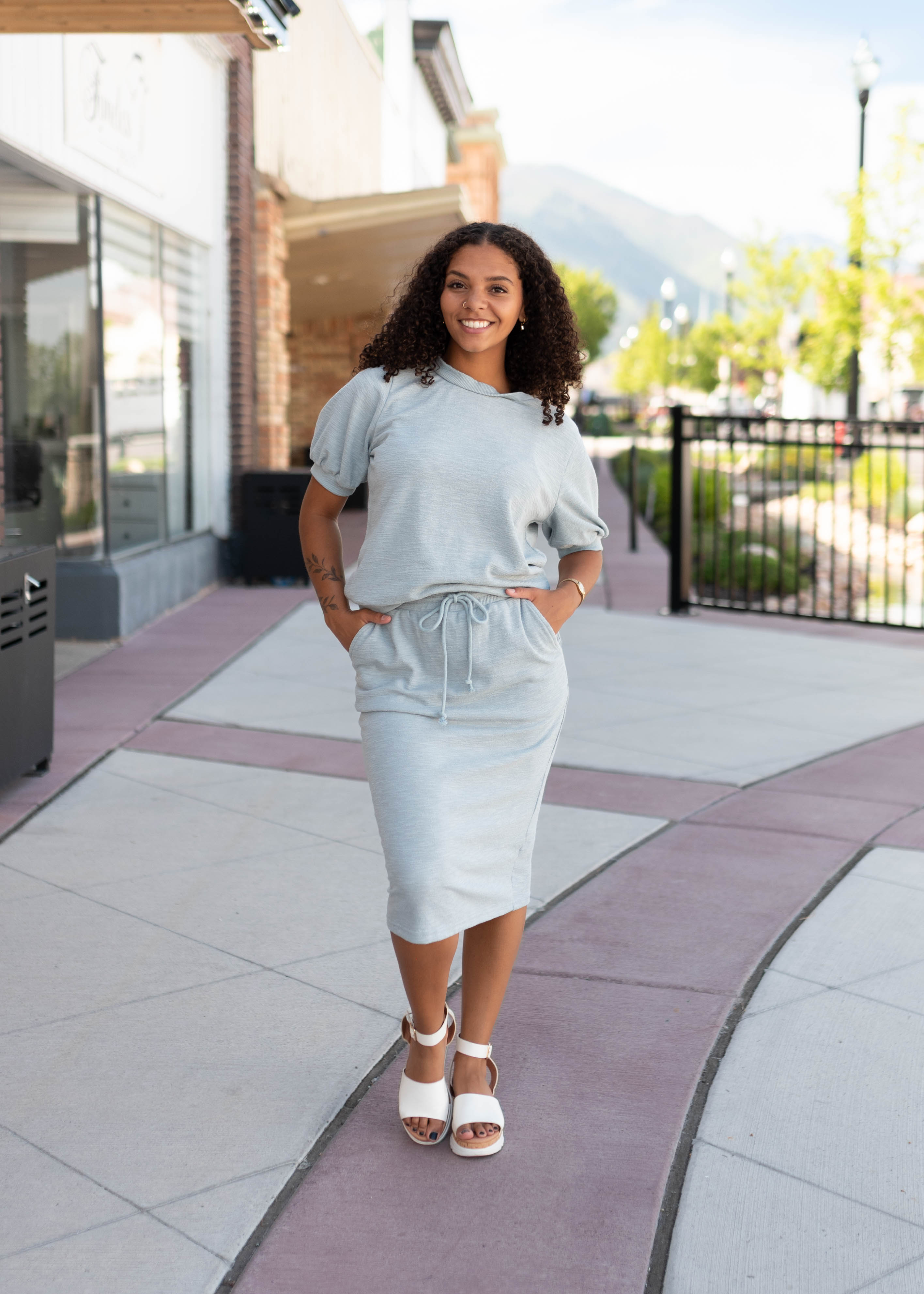 Shae Seafoam Drawstring Skirt