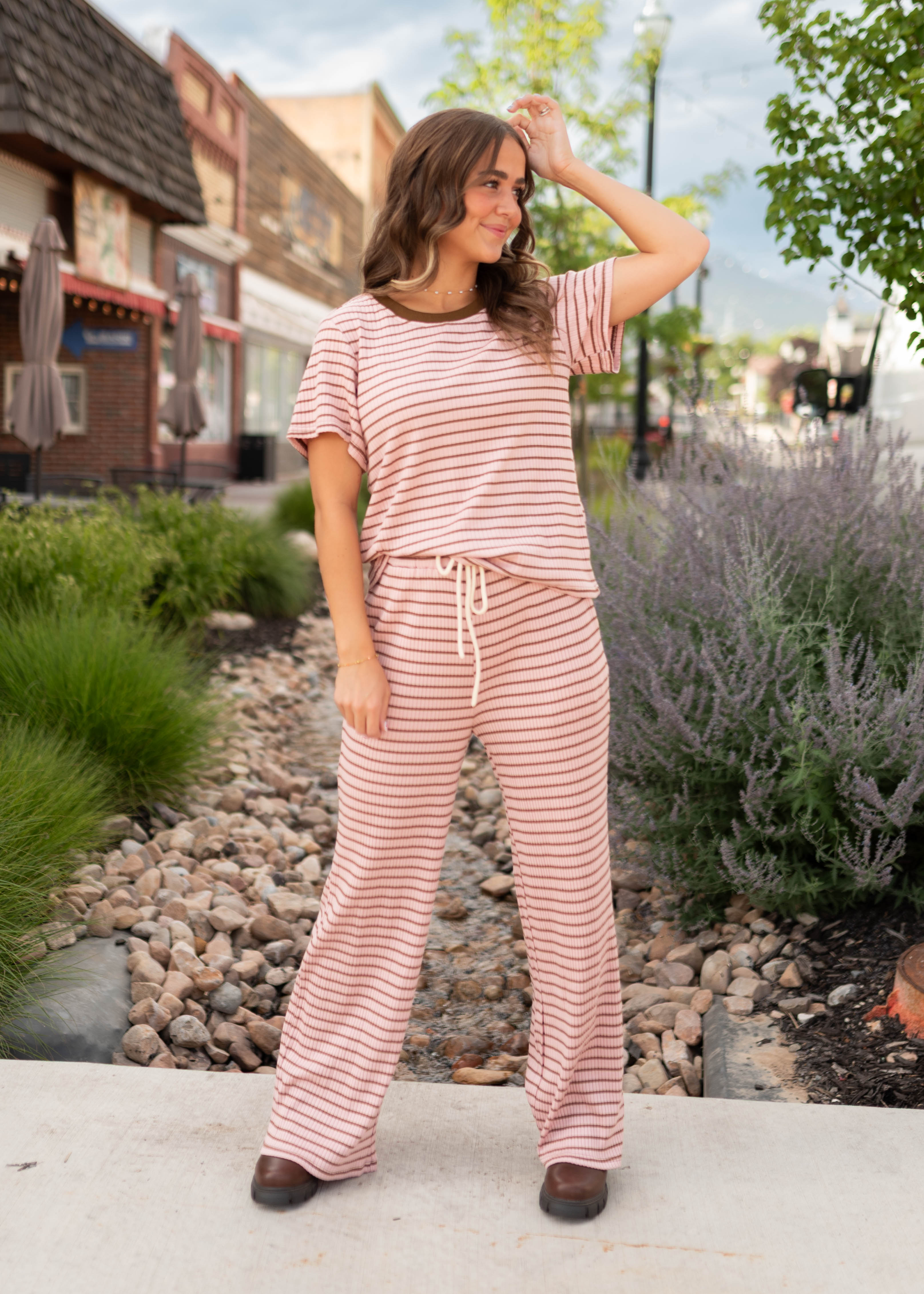 Sophie Pink Striped Pants