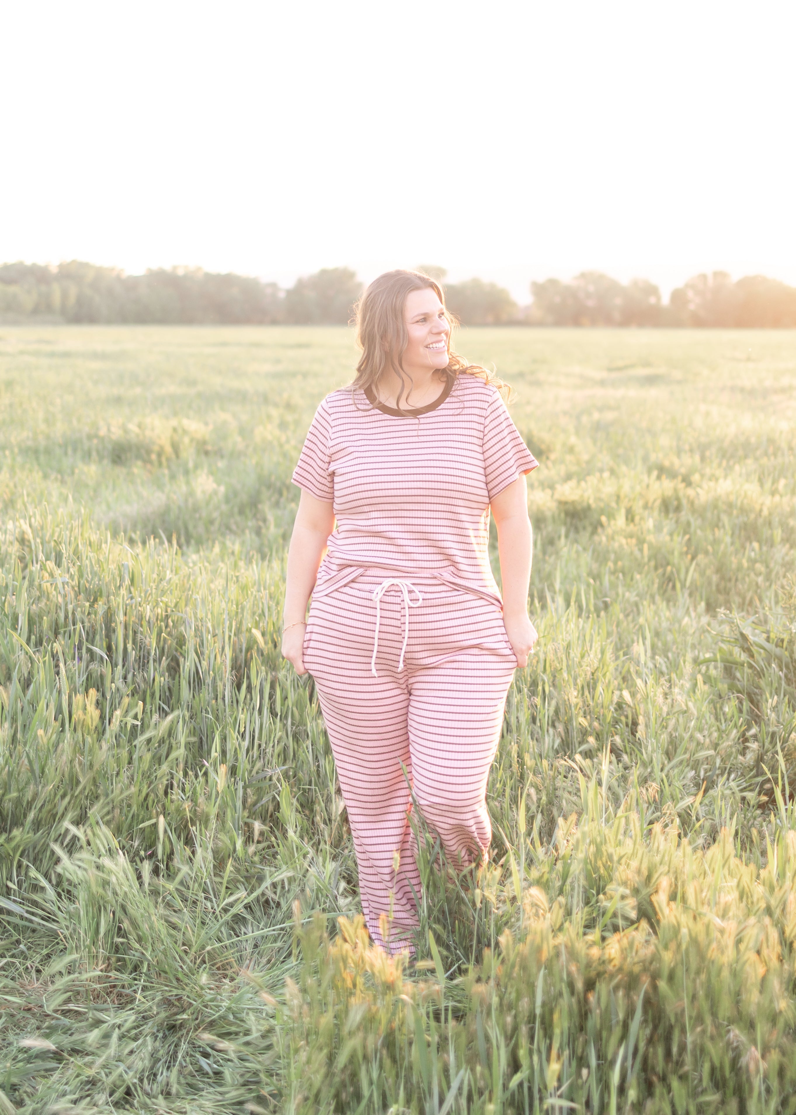 Sophie Pink Striped Pants