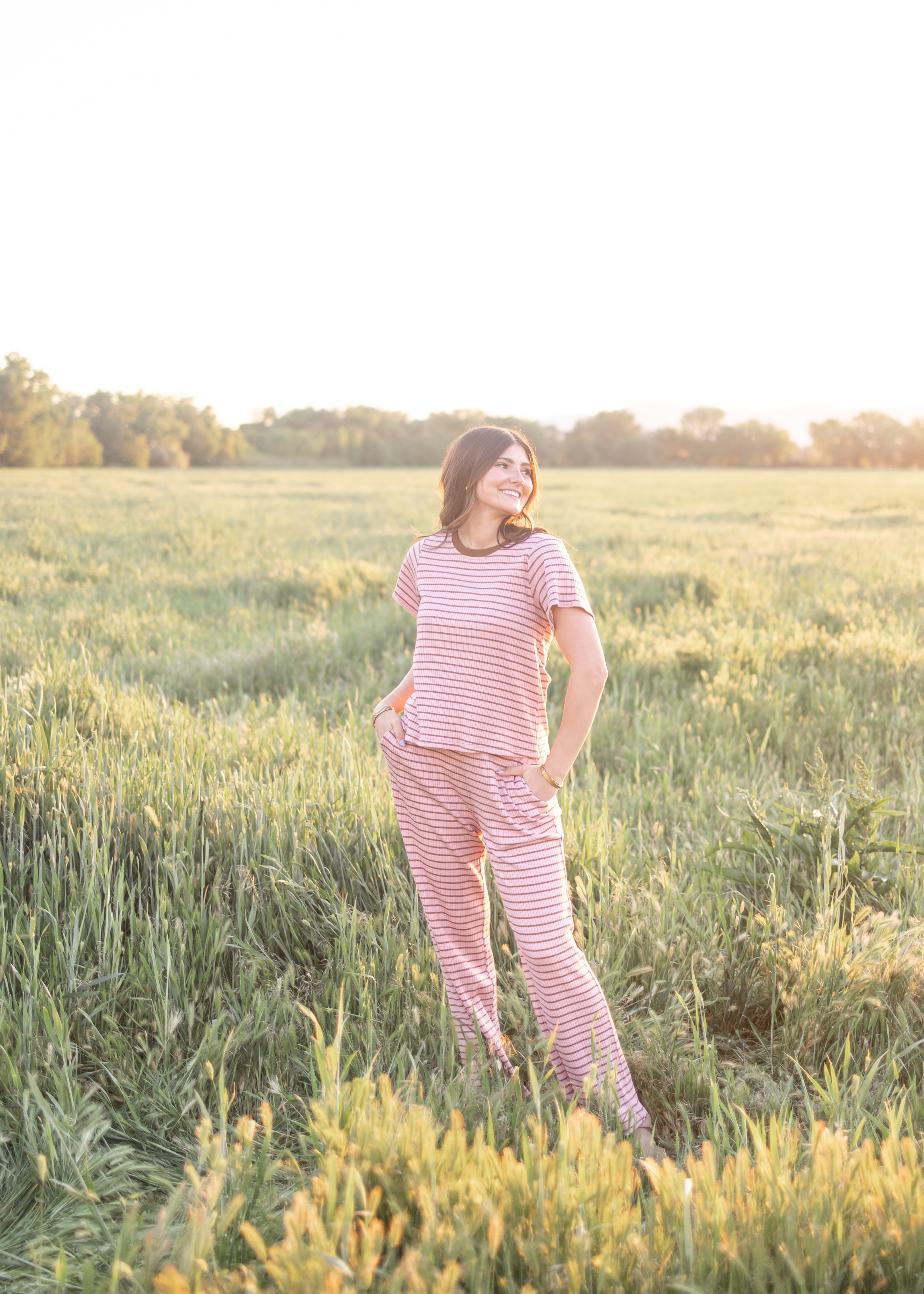 Sophie Pink Striped Pants
