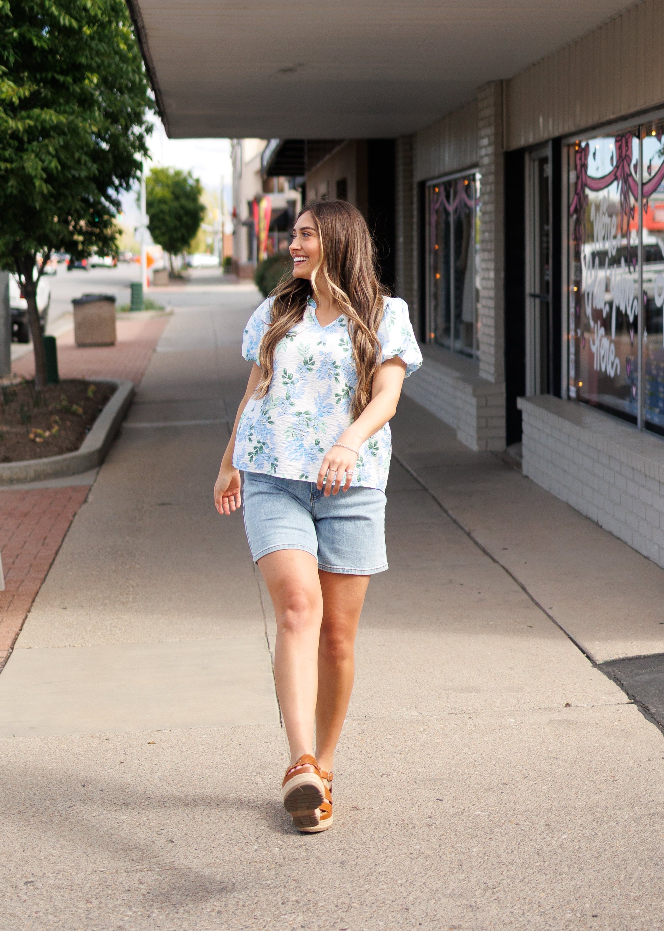 Tatum Blue Floral Blouse