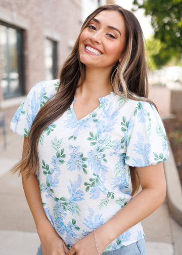 Tatum Blue Floral Blouse